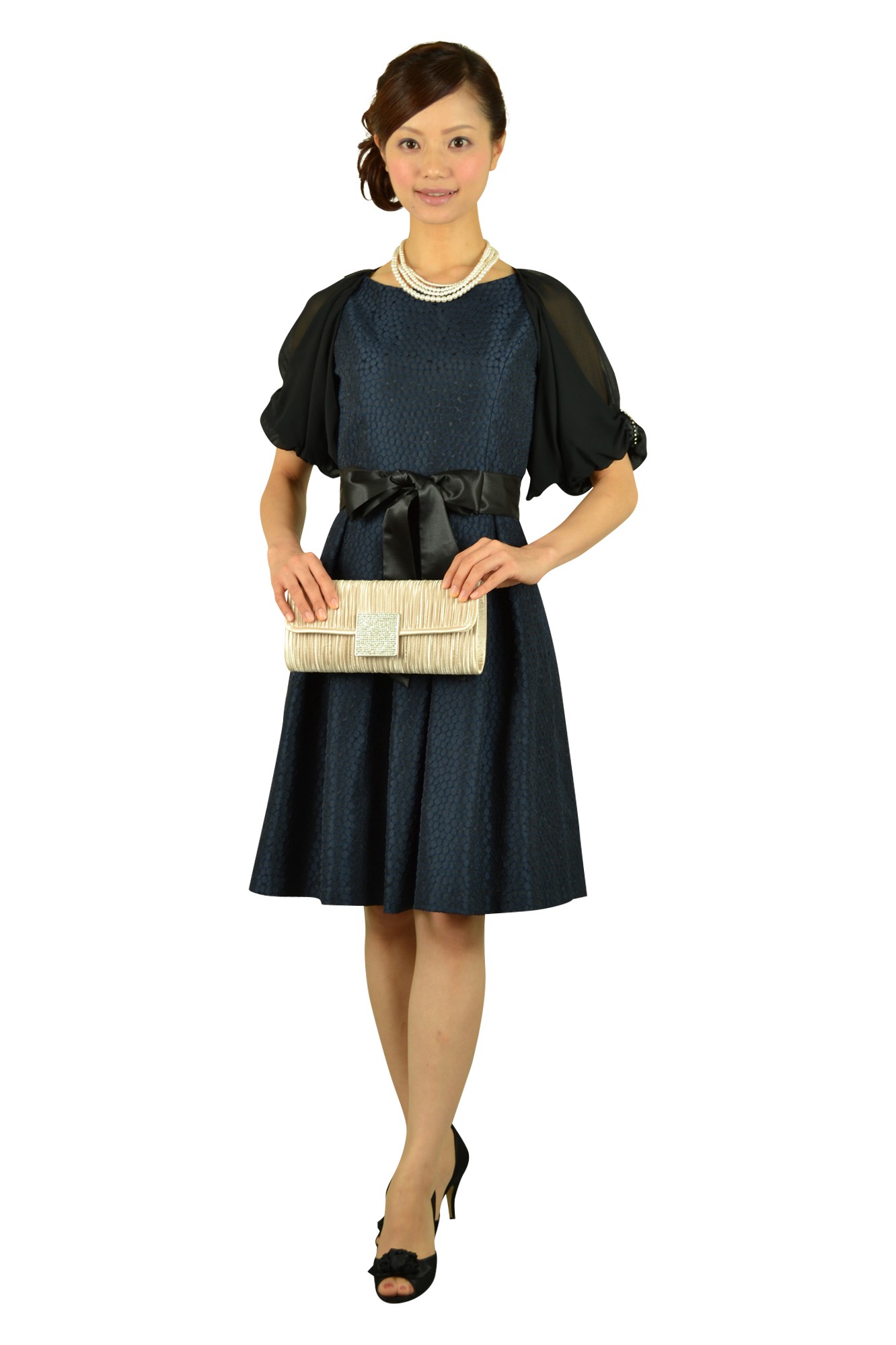 シンプルクリスタル付きブラックボレロ