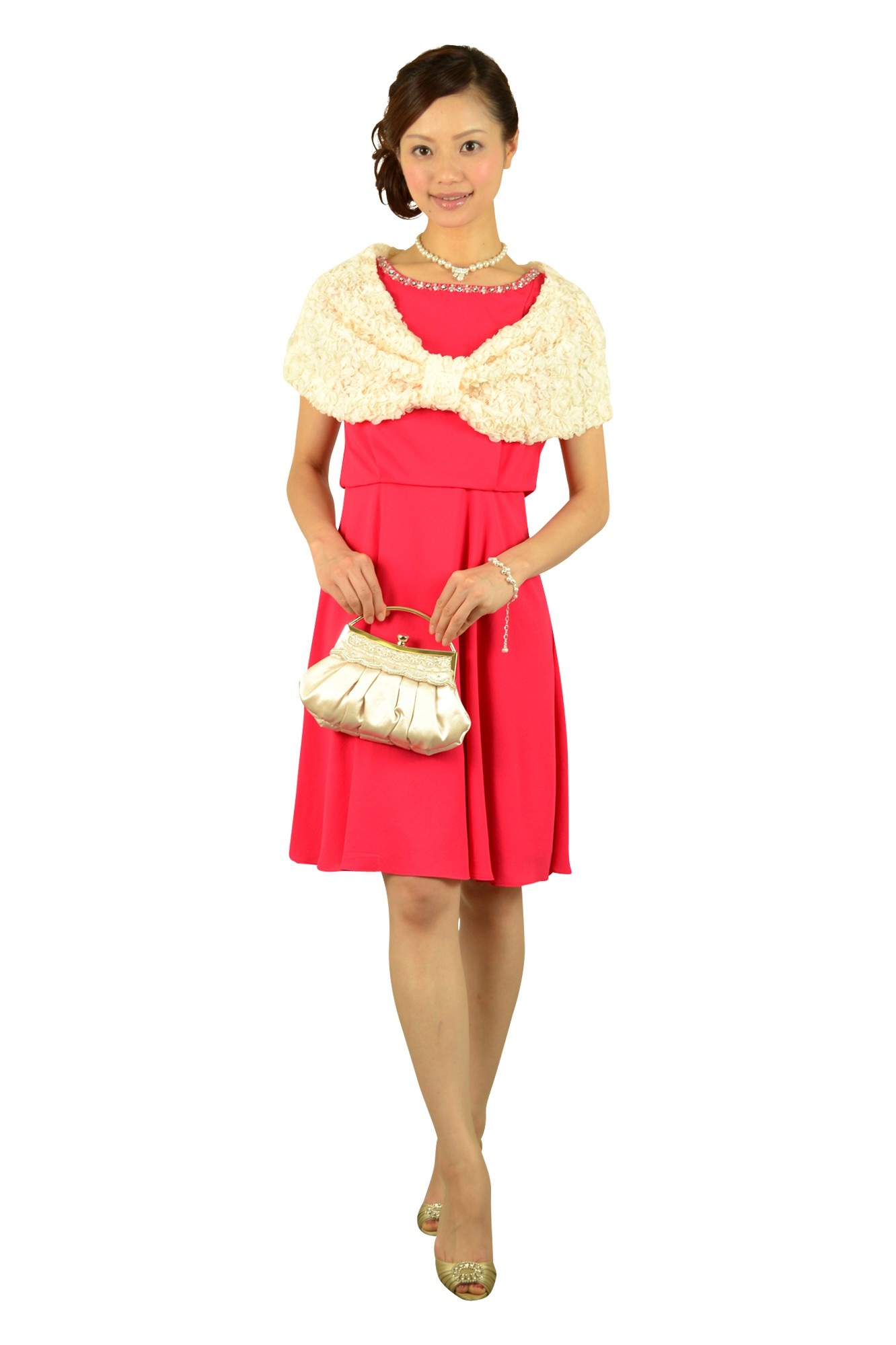 持ち手付き上品シャンパンバッグ