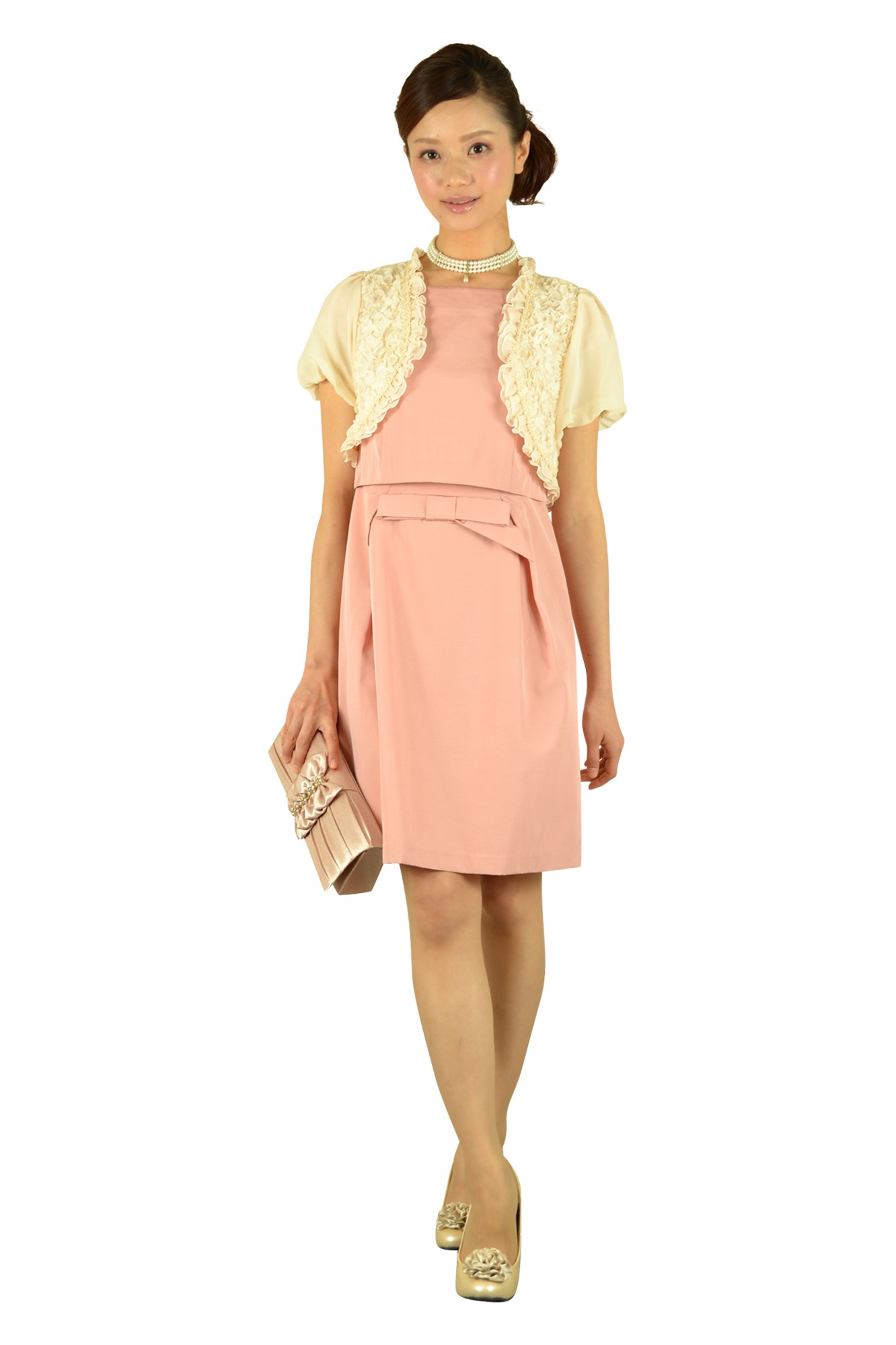 セットアップ風ピンクドレス