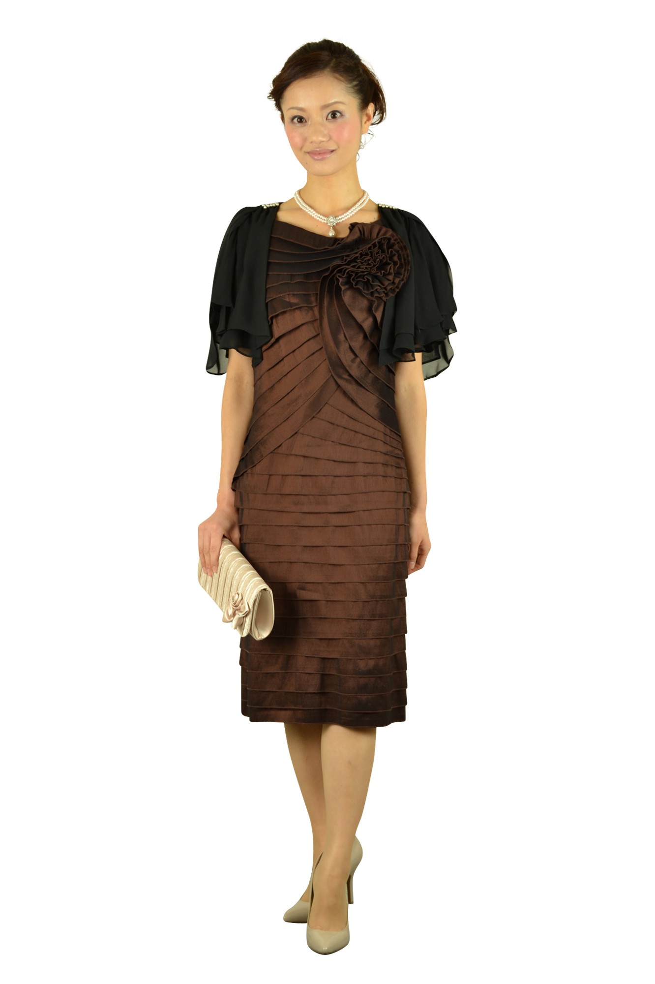 上品コサージュシャンパンバッグ