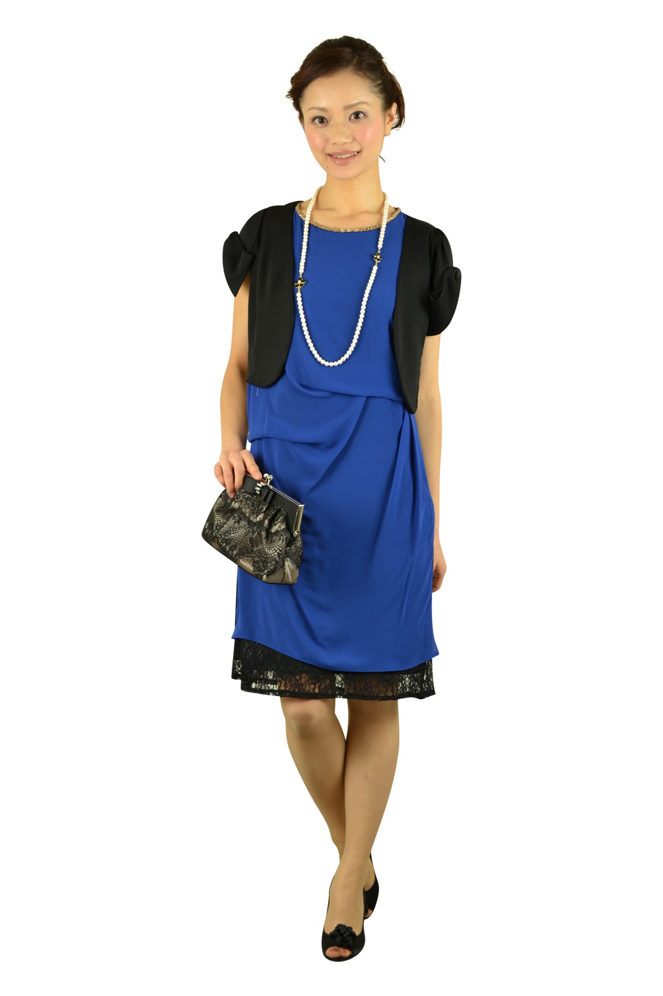 上品リボンベージュボレロ