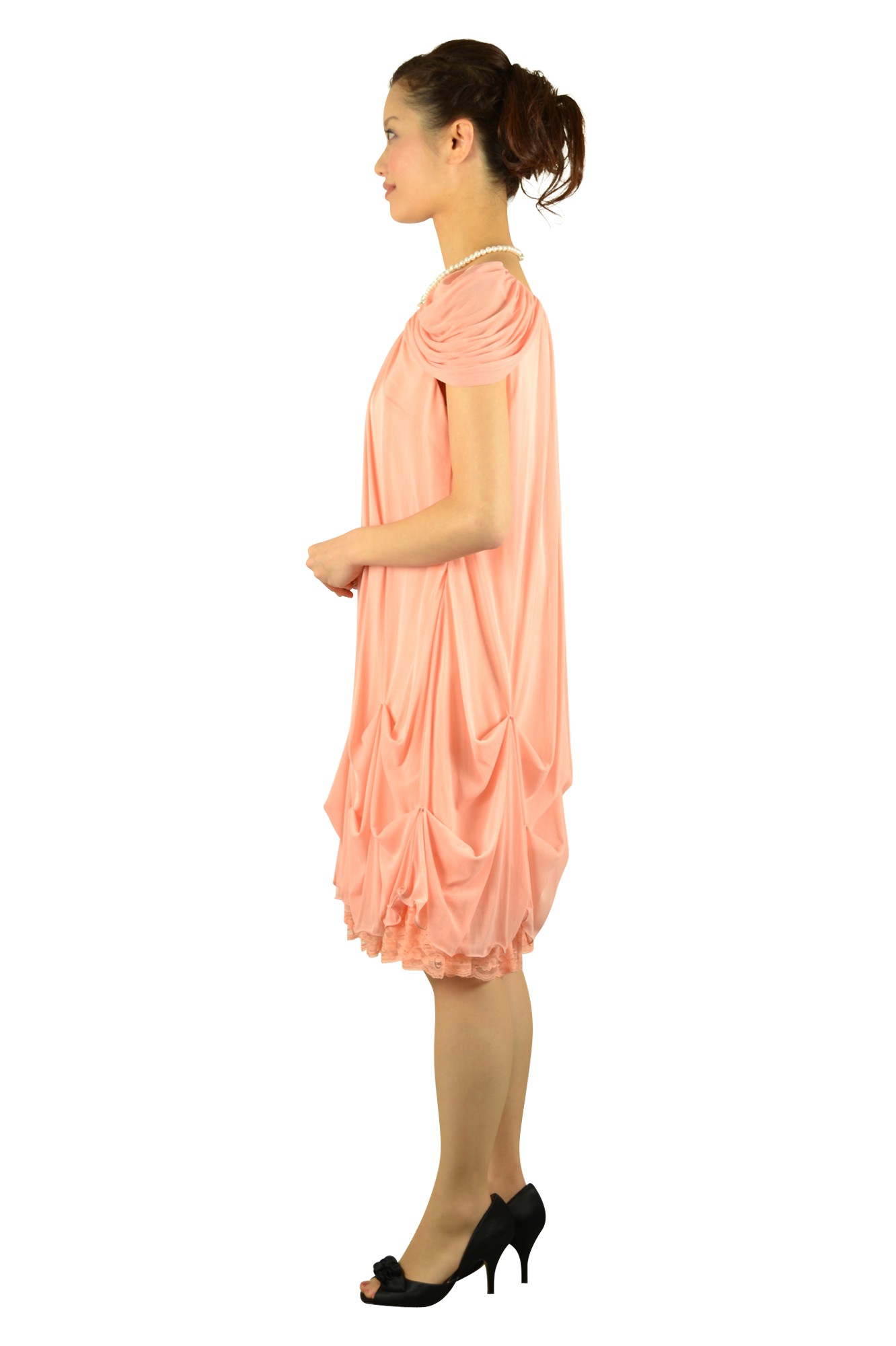 ピンクオレンジゆったりドレス