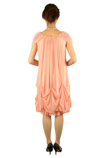 ピンクオレンジゆったりドレス