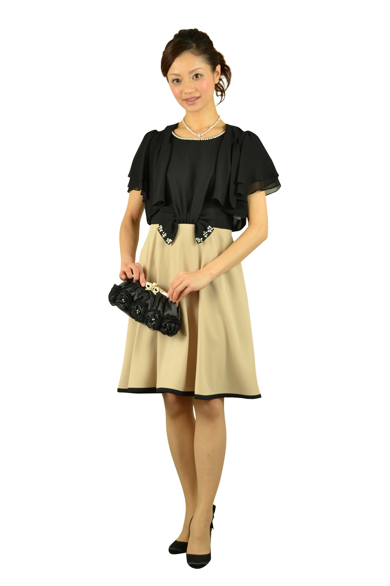 リボンモチーフブラックボレロ