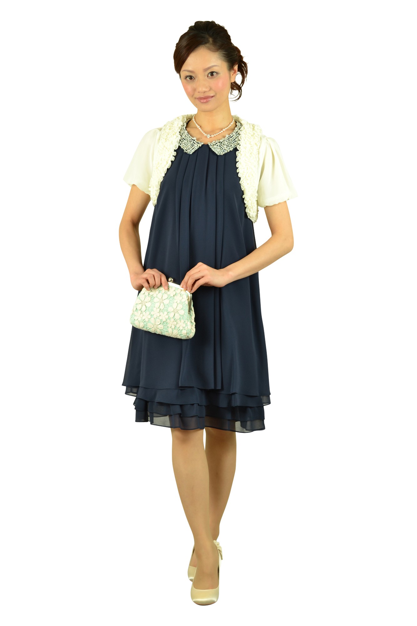 レースがま口清楚バッグ