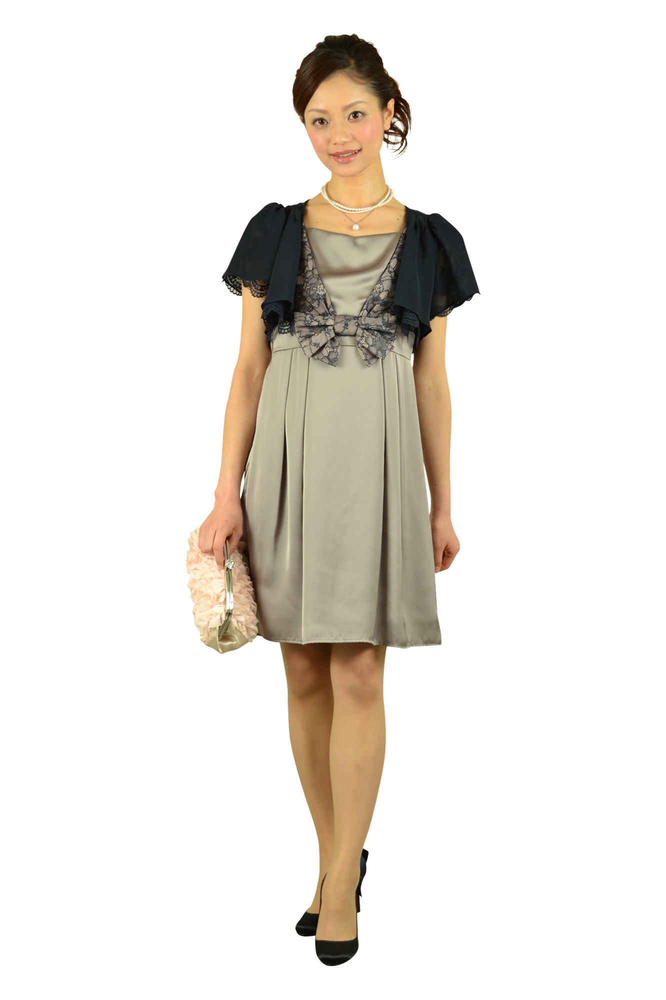 フリルシャンパンピンクバッグ