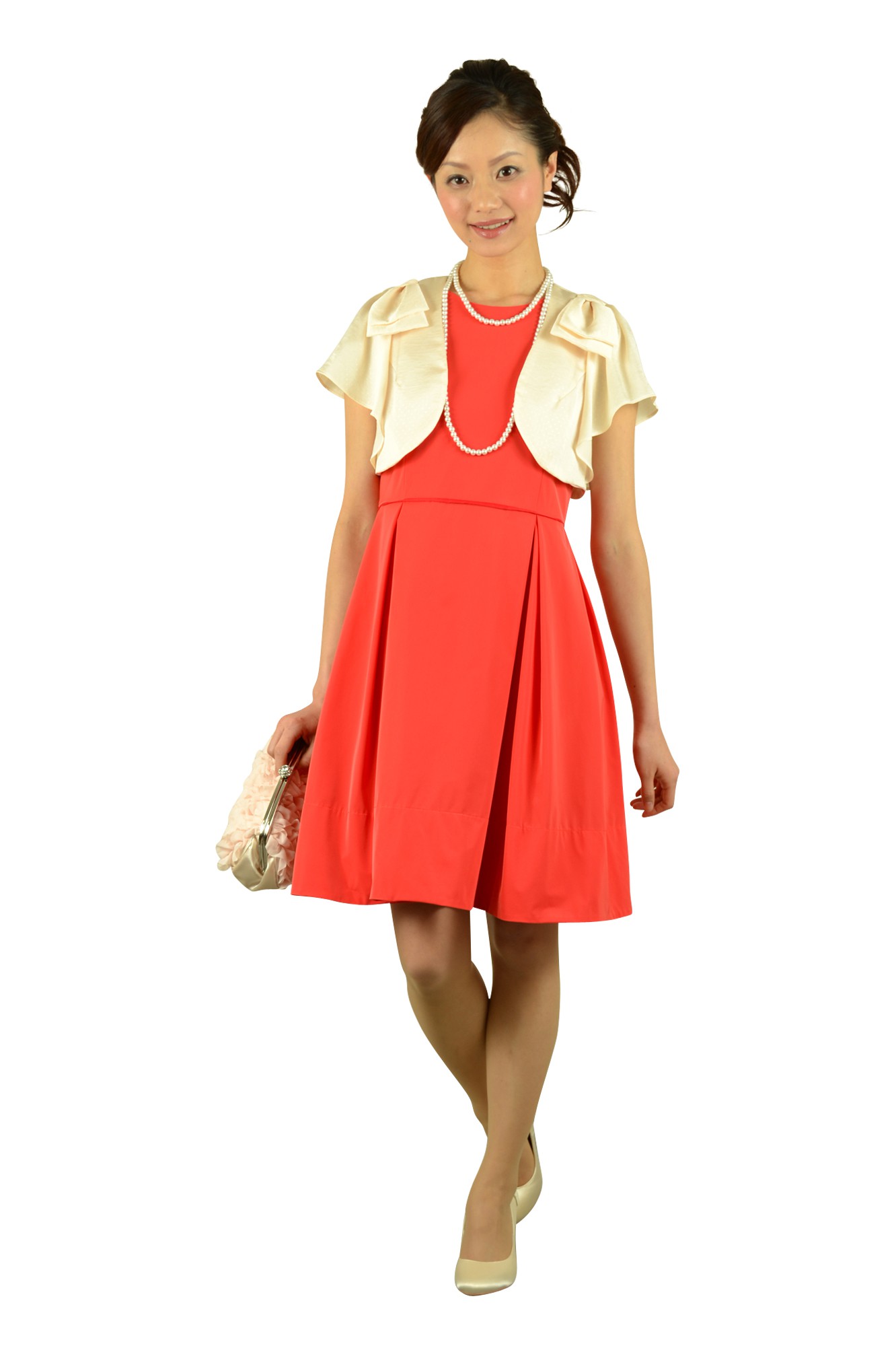 フリルシャンパンピンクバッグ