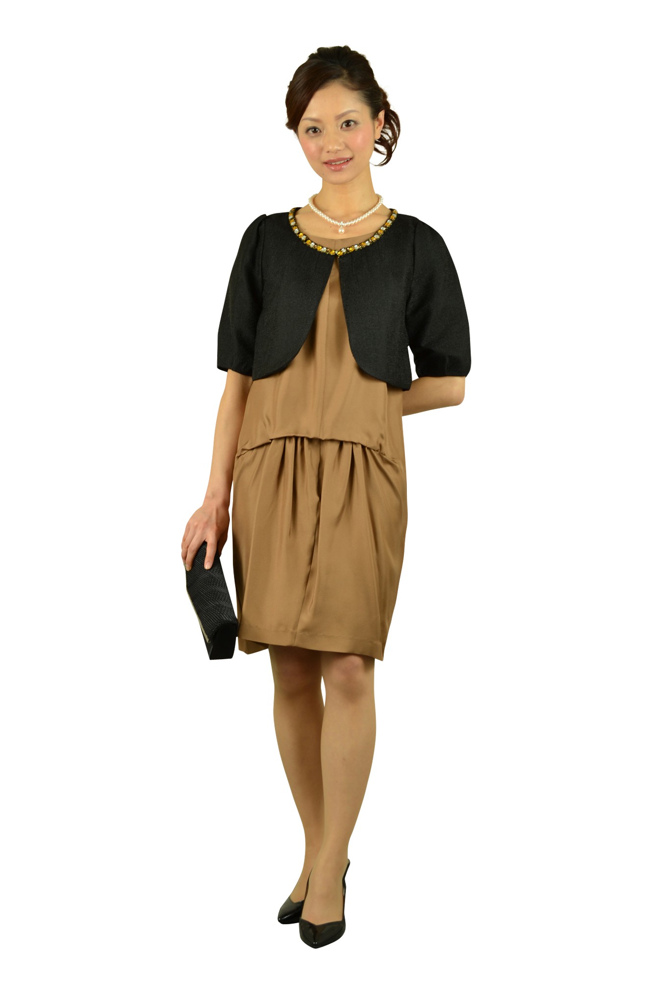 ゆったりキャメルドレス