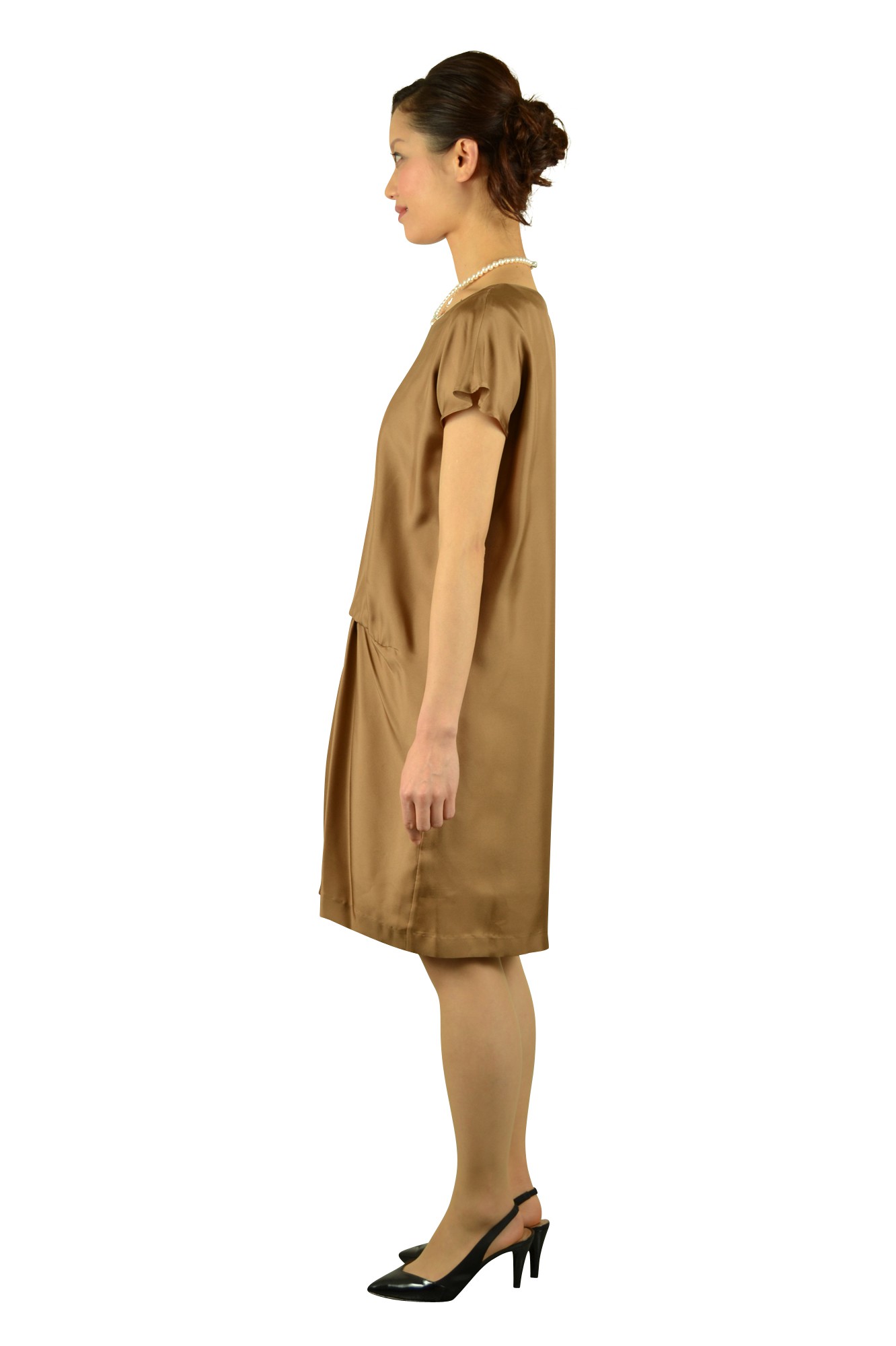 ゆったりキャメルドレス