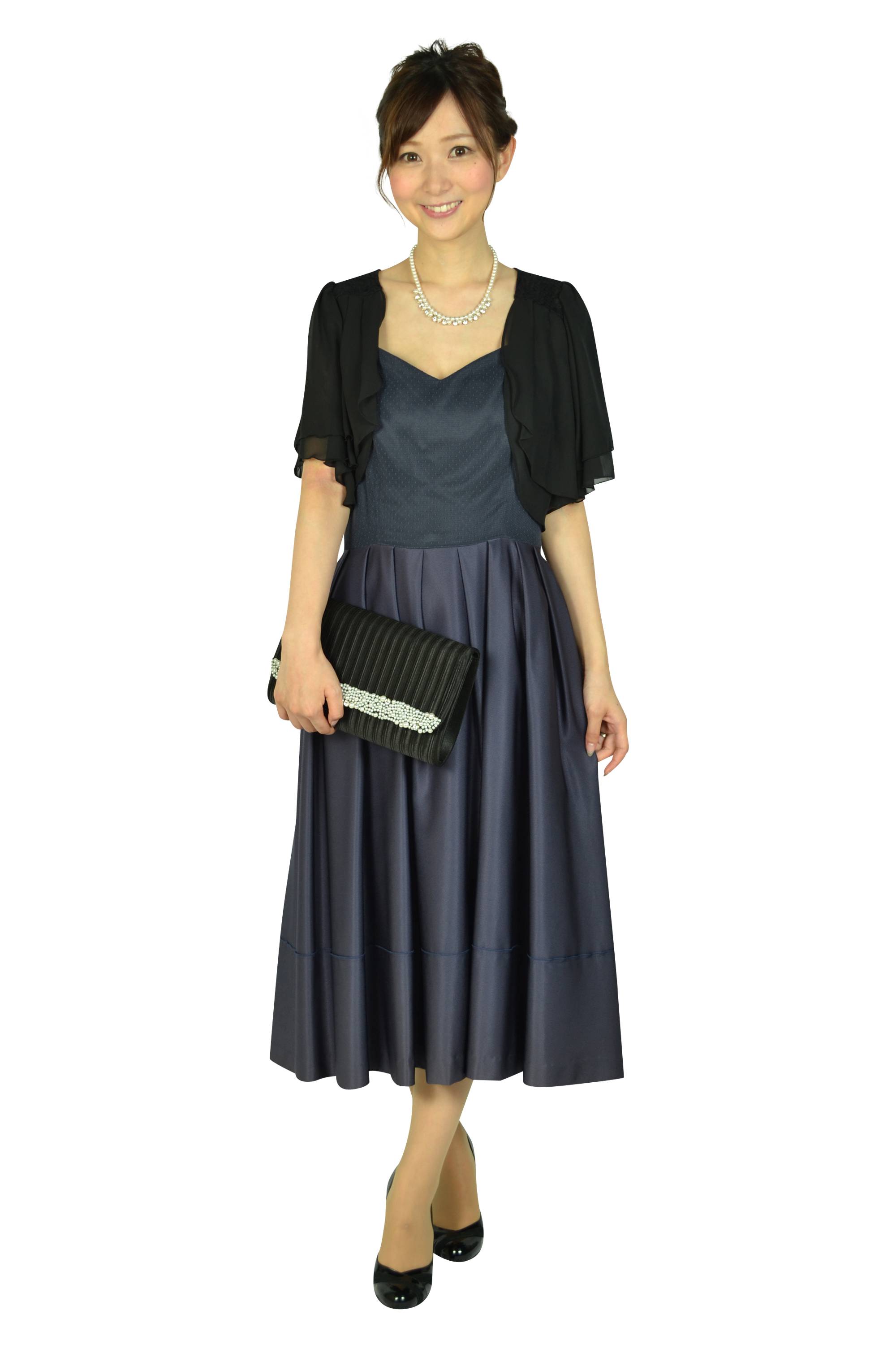 ネイビーミディドレス