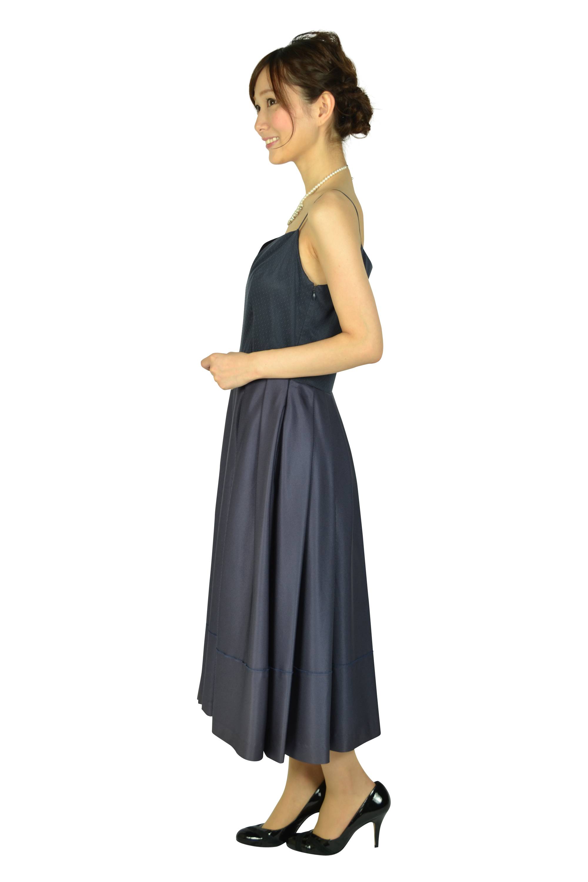 ネイビーミディドレス