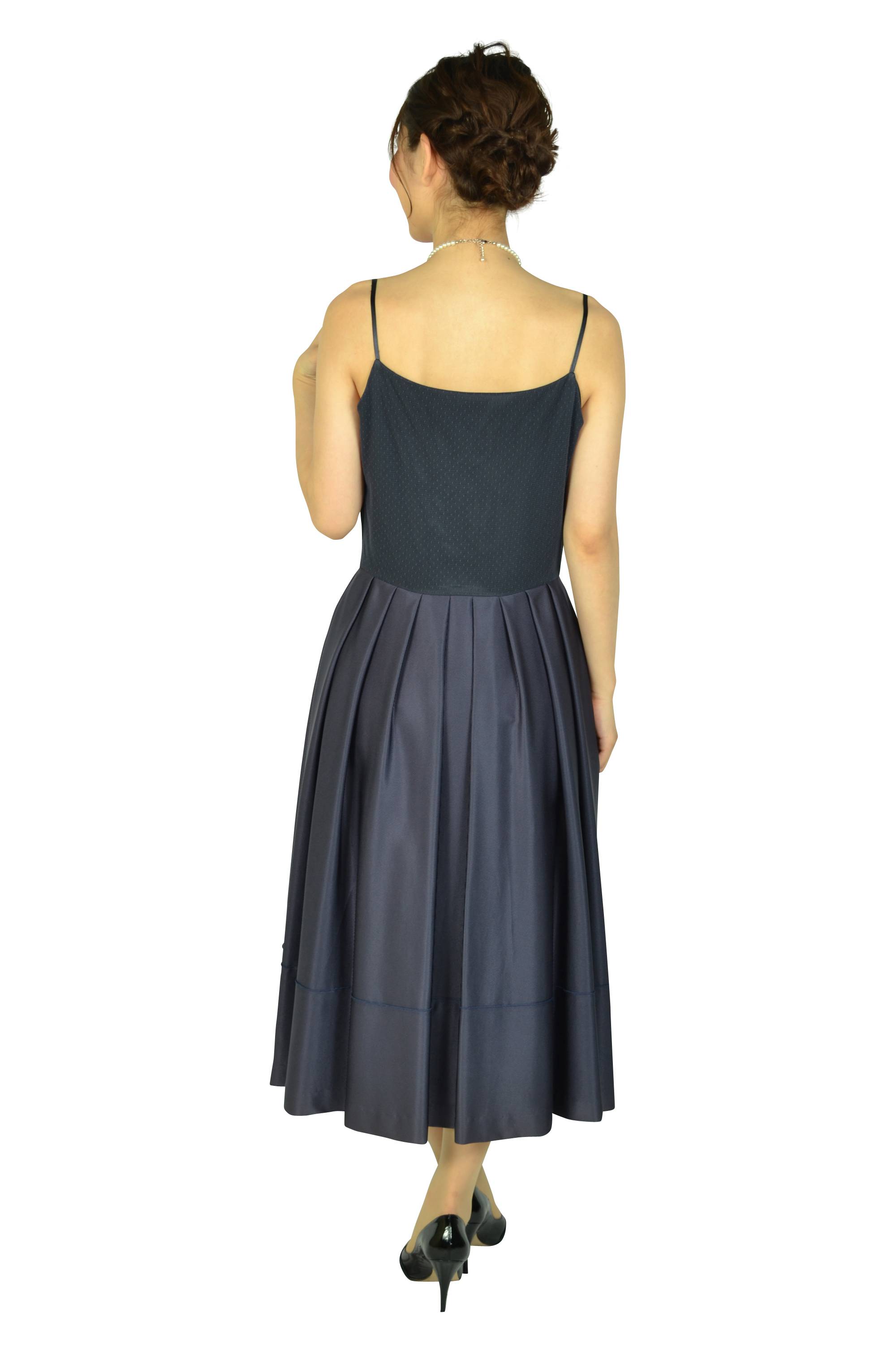 ネイビーミディドレス