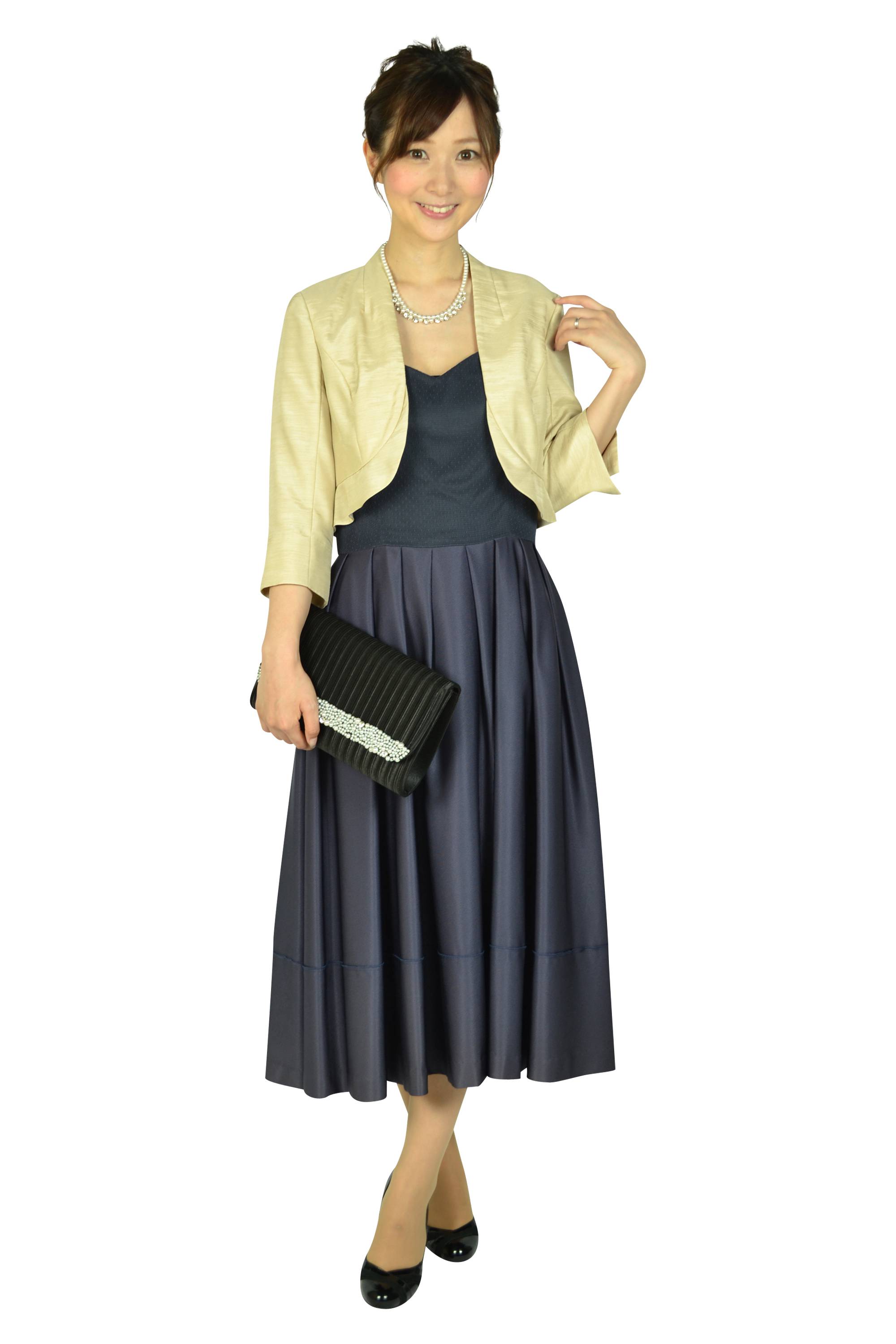 ネイビーミディドレス