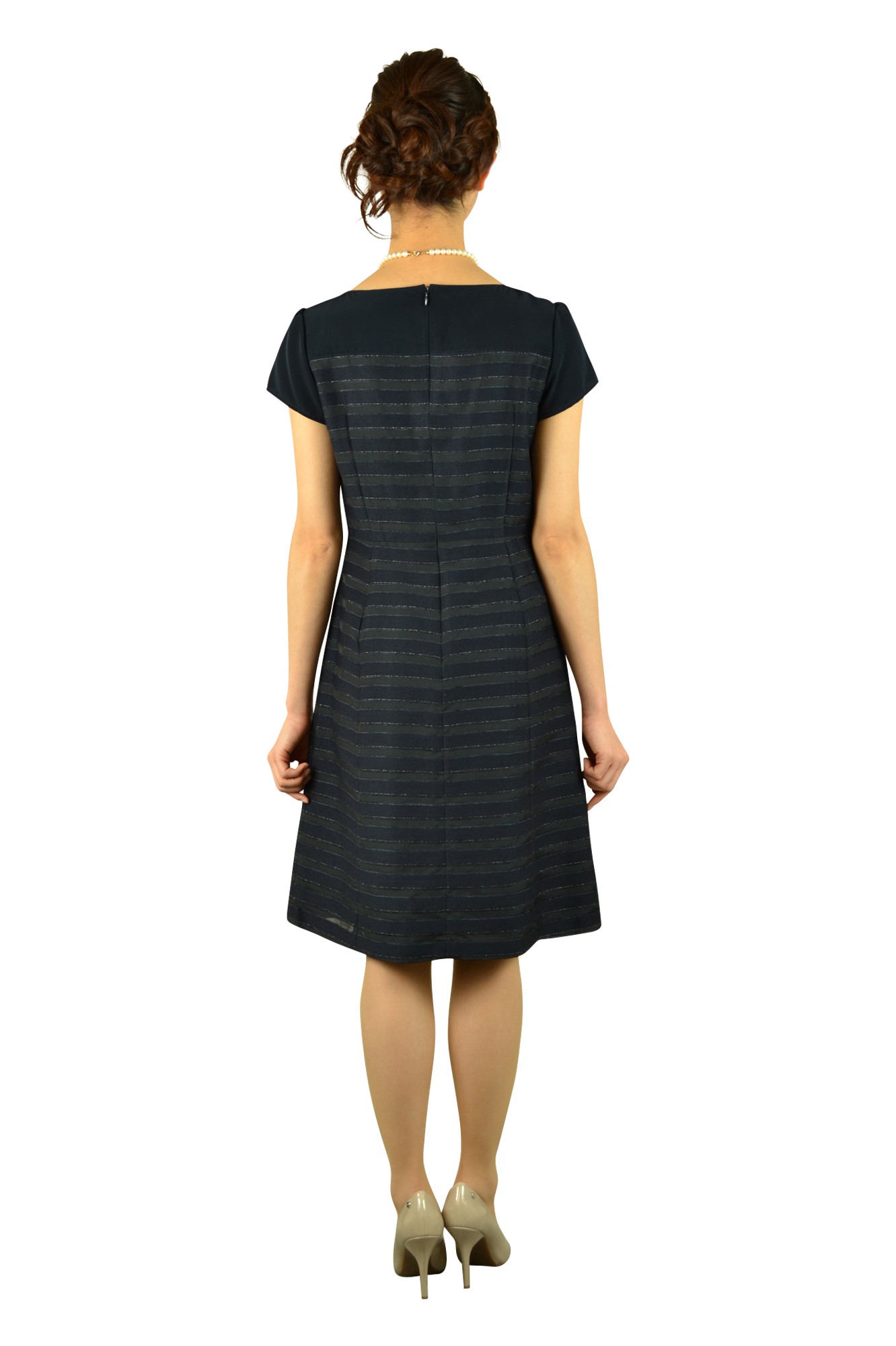 上質ネイビーボーダードレス