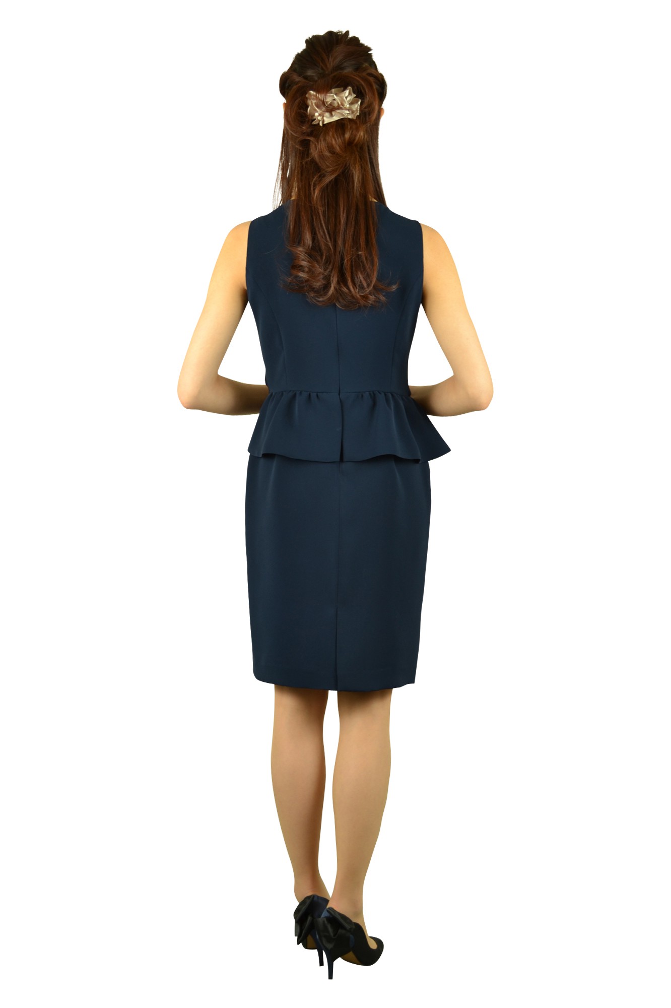 サイドタックネイビードレス