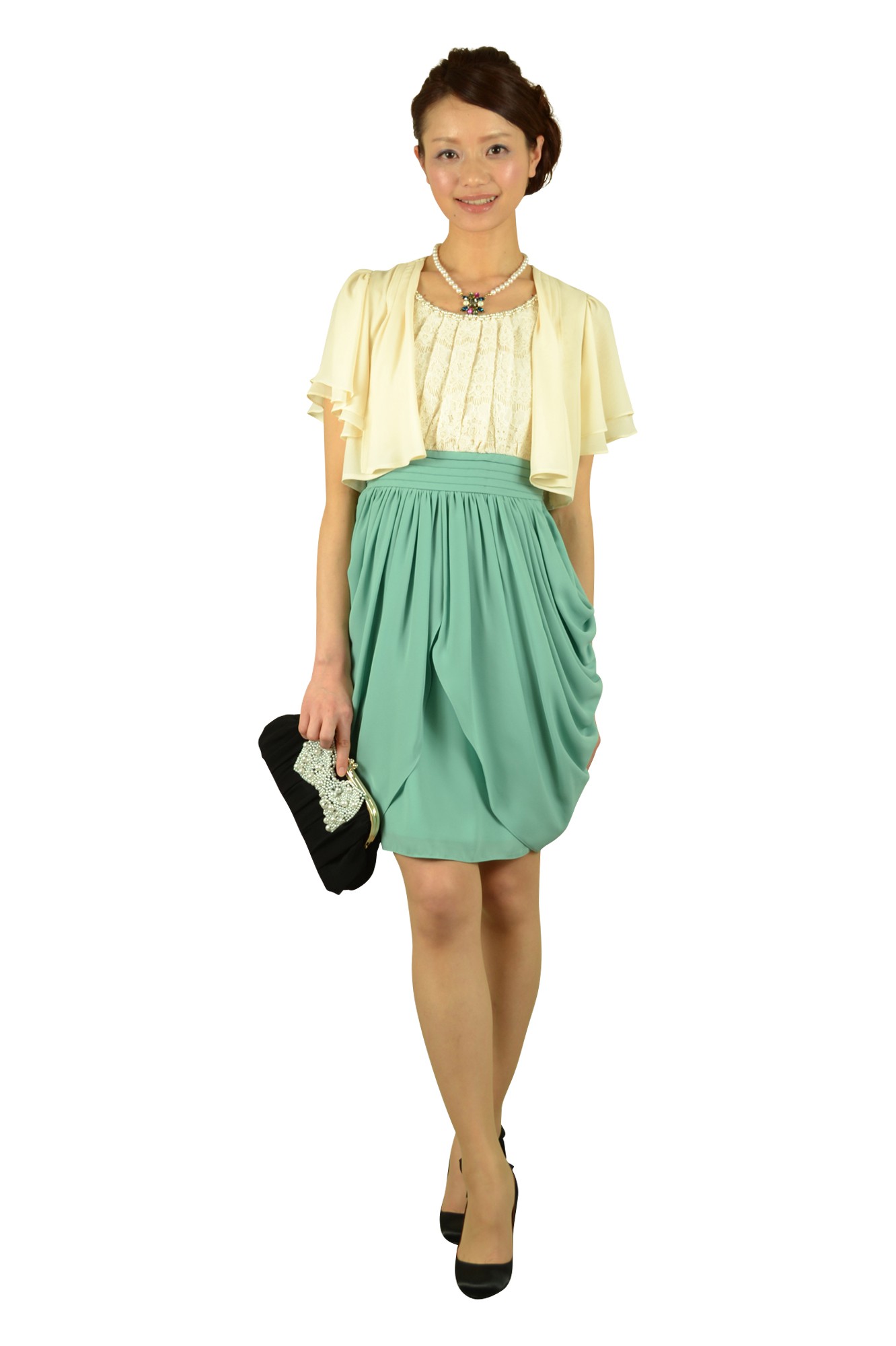 マルチカラーフラワーモチーフネックレス