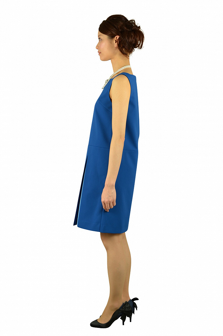 バイカラースリットブルードレス