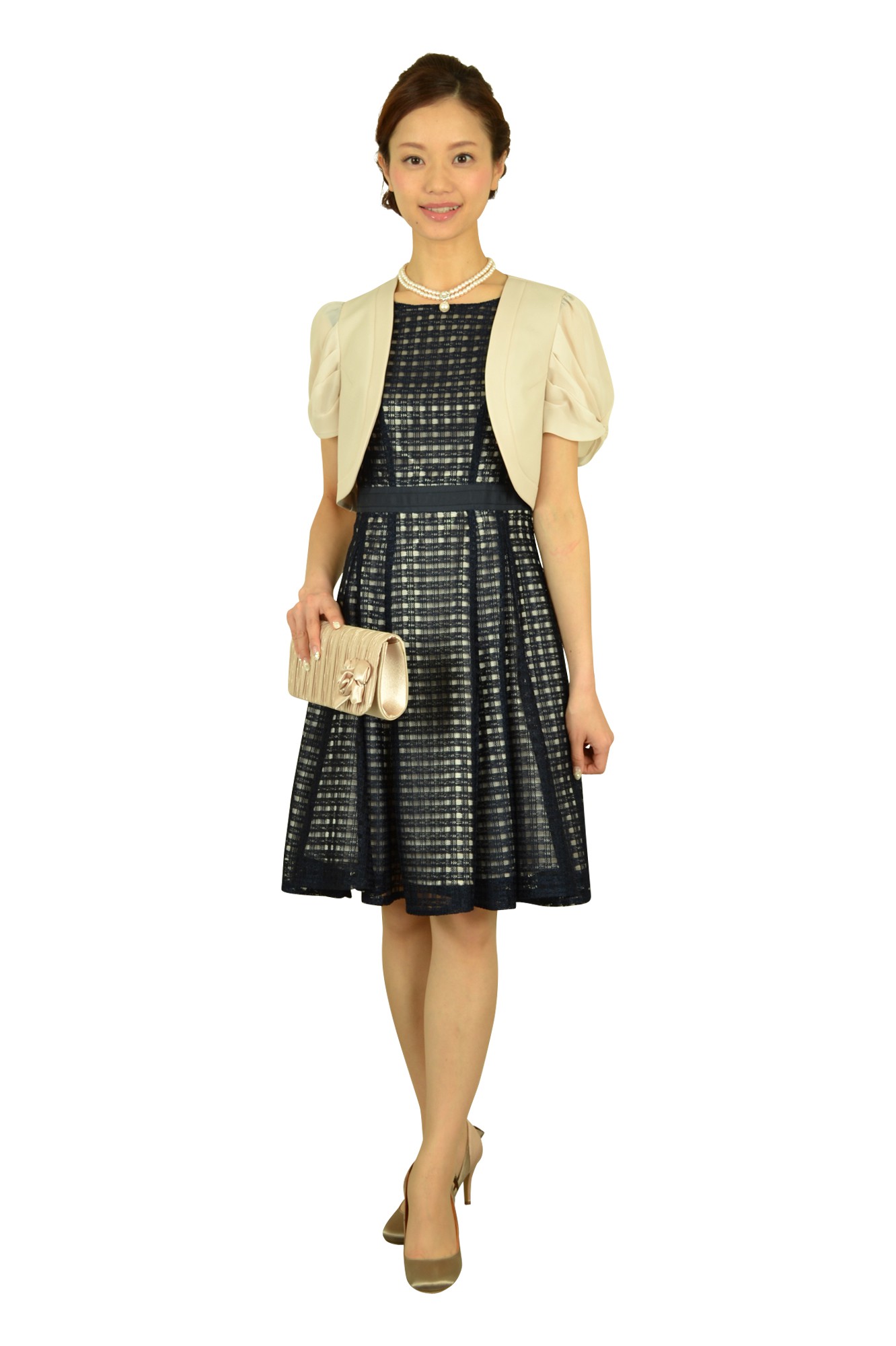 上品コサージュシャンパンバッグ