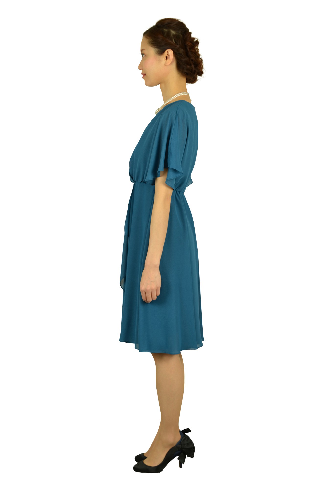 ブルーキモノスリーブドレス