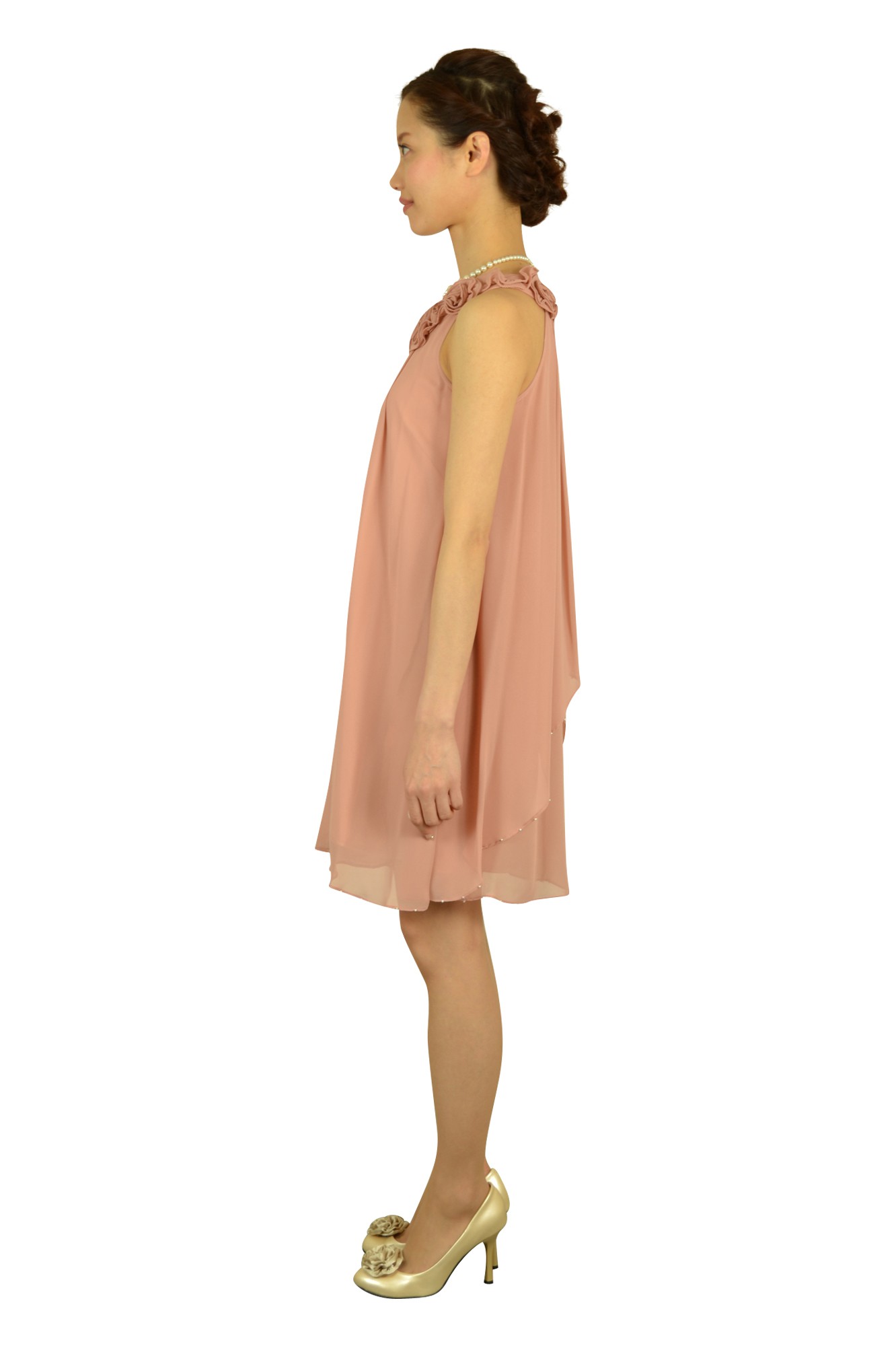 ピンクカラーローズドレス