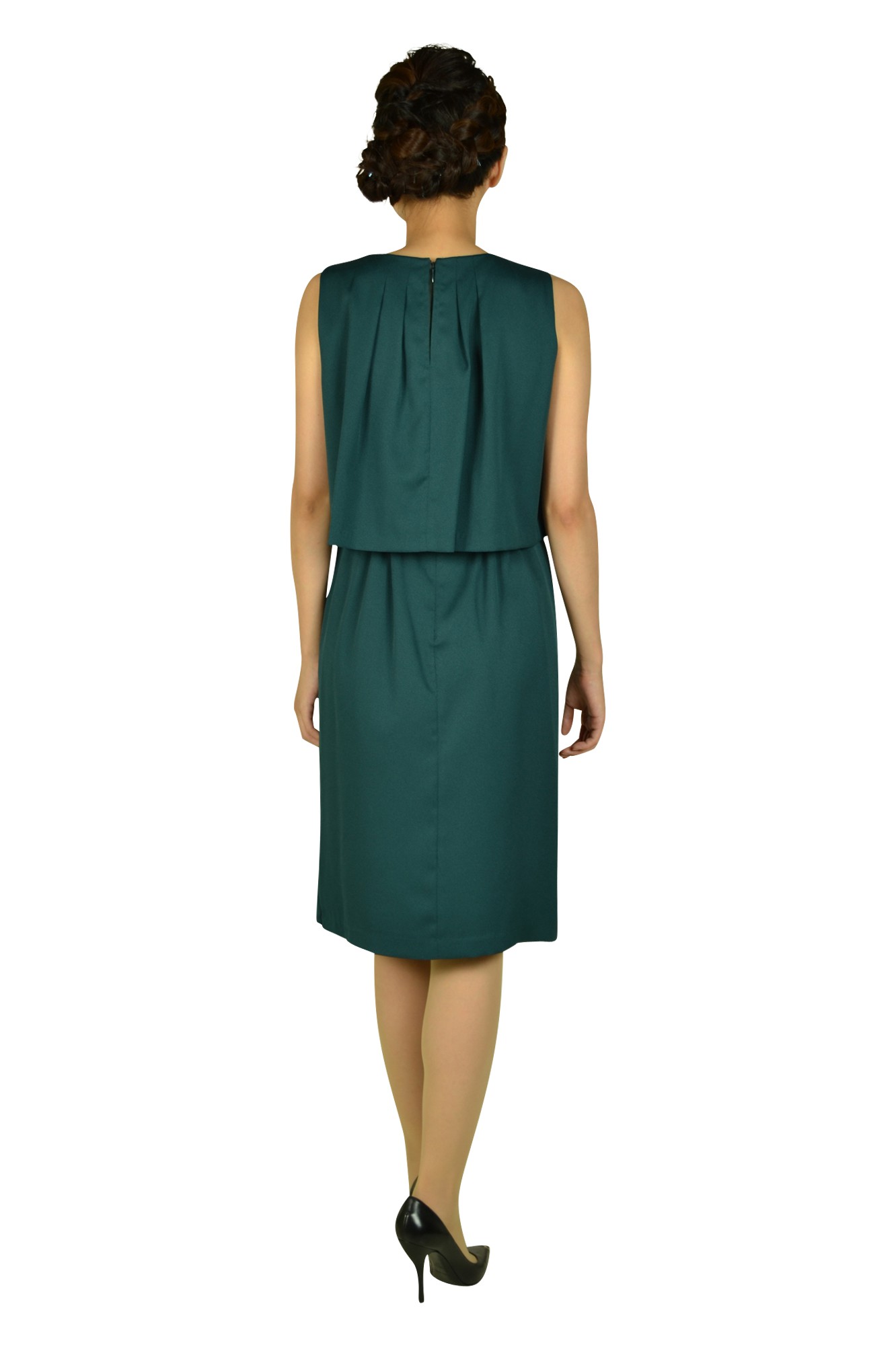 エレガントフリルグリーンドレス