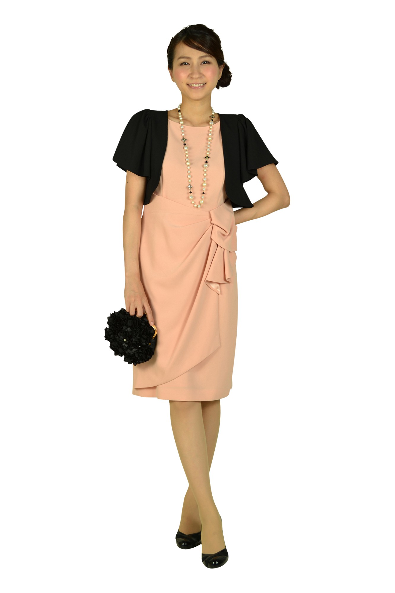 ブラックデイジーロングネックレス