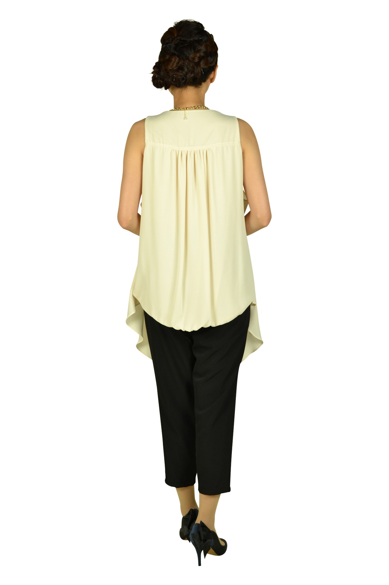 バイカラーパンツドレス