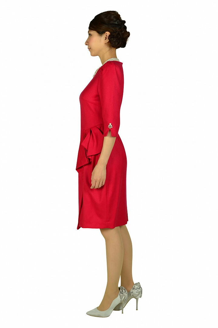 7分袖ビジュチェリードレス