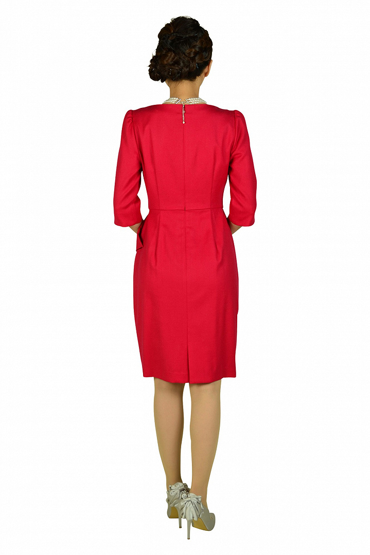 7分袖ビジュチェリードレス