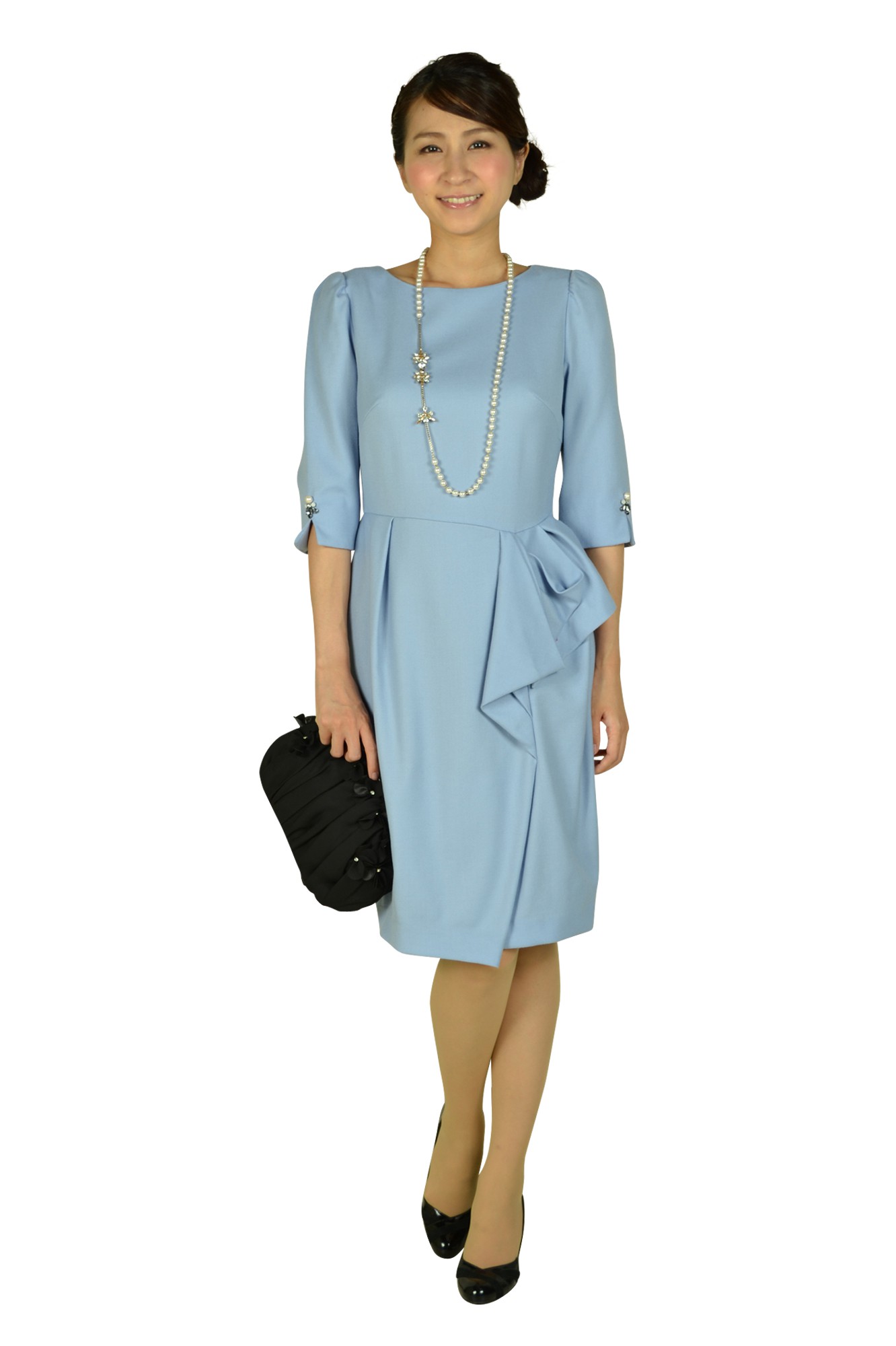 ロングフラワークリスタルネックレス