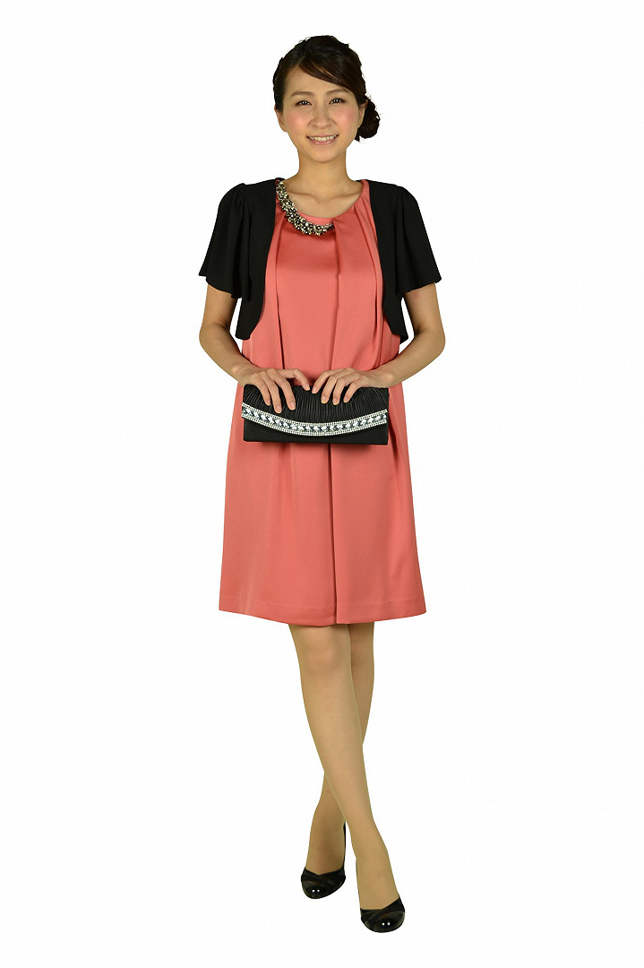 アプリコットオレンジビジュドレス