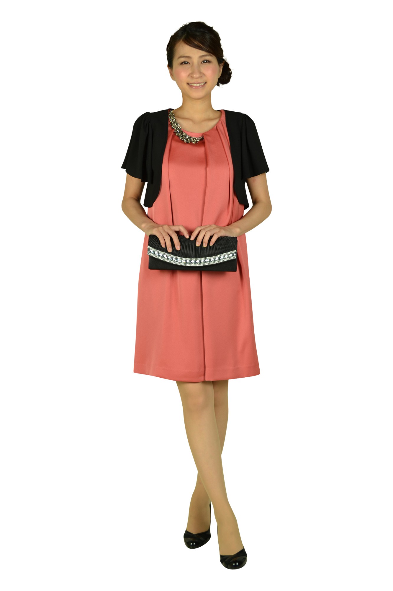 ジョーゼットブラックバックリボンボレロ