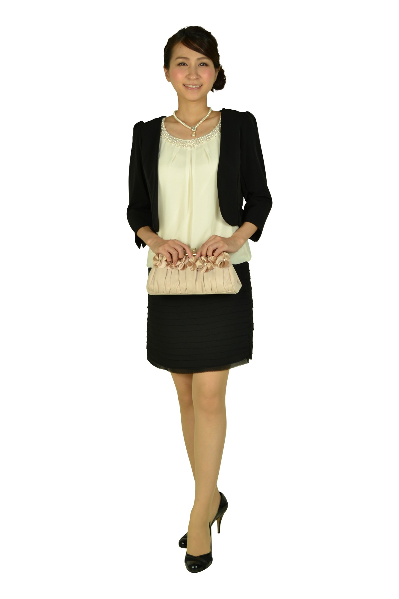 上品バイカラードレス