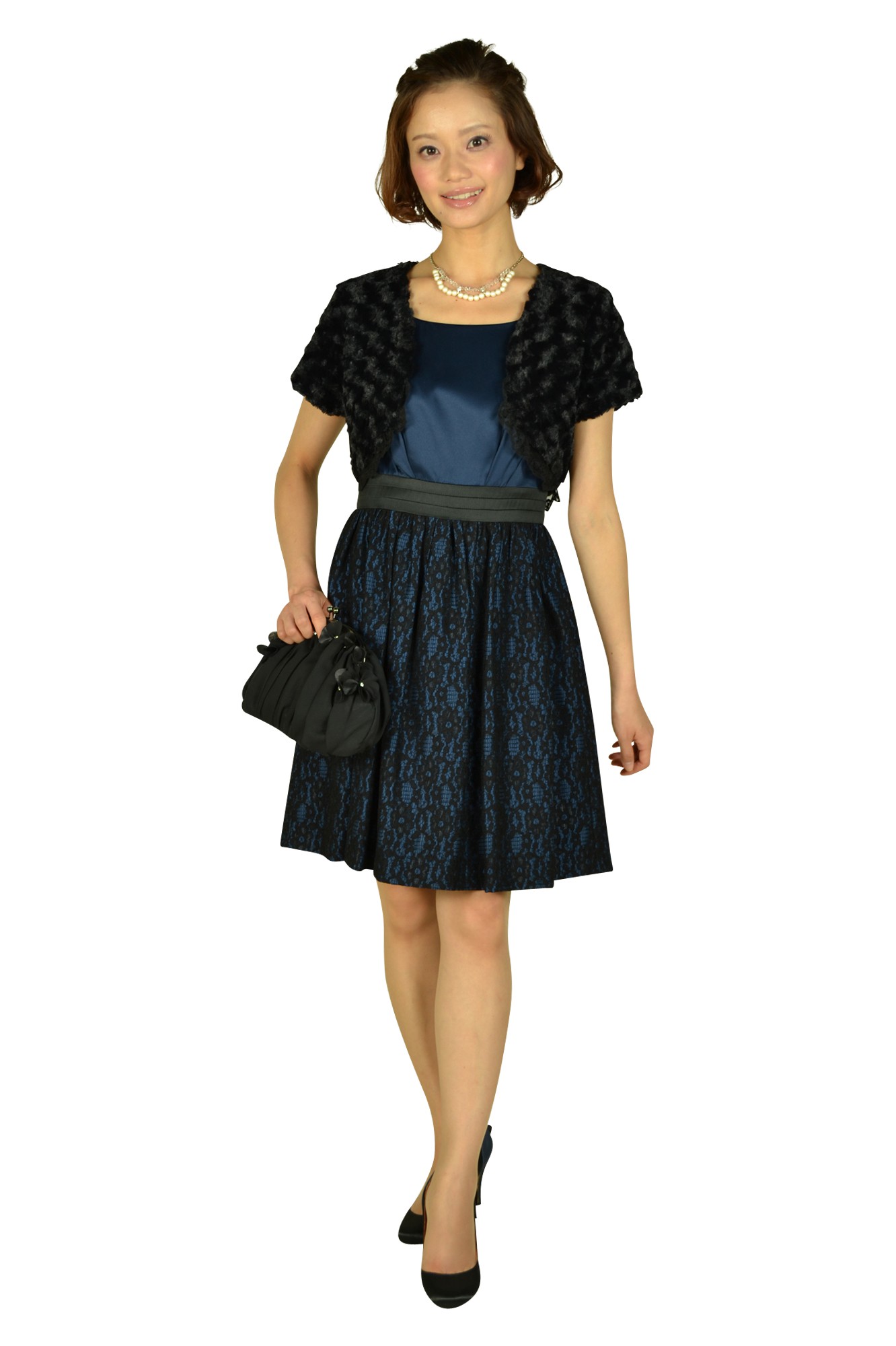 フェイクファーブラックボレロ