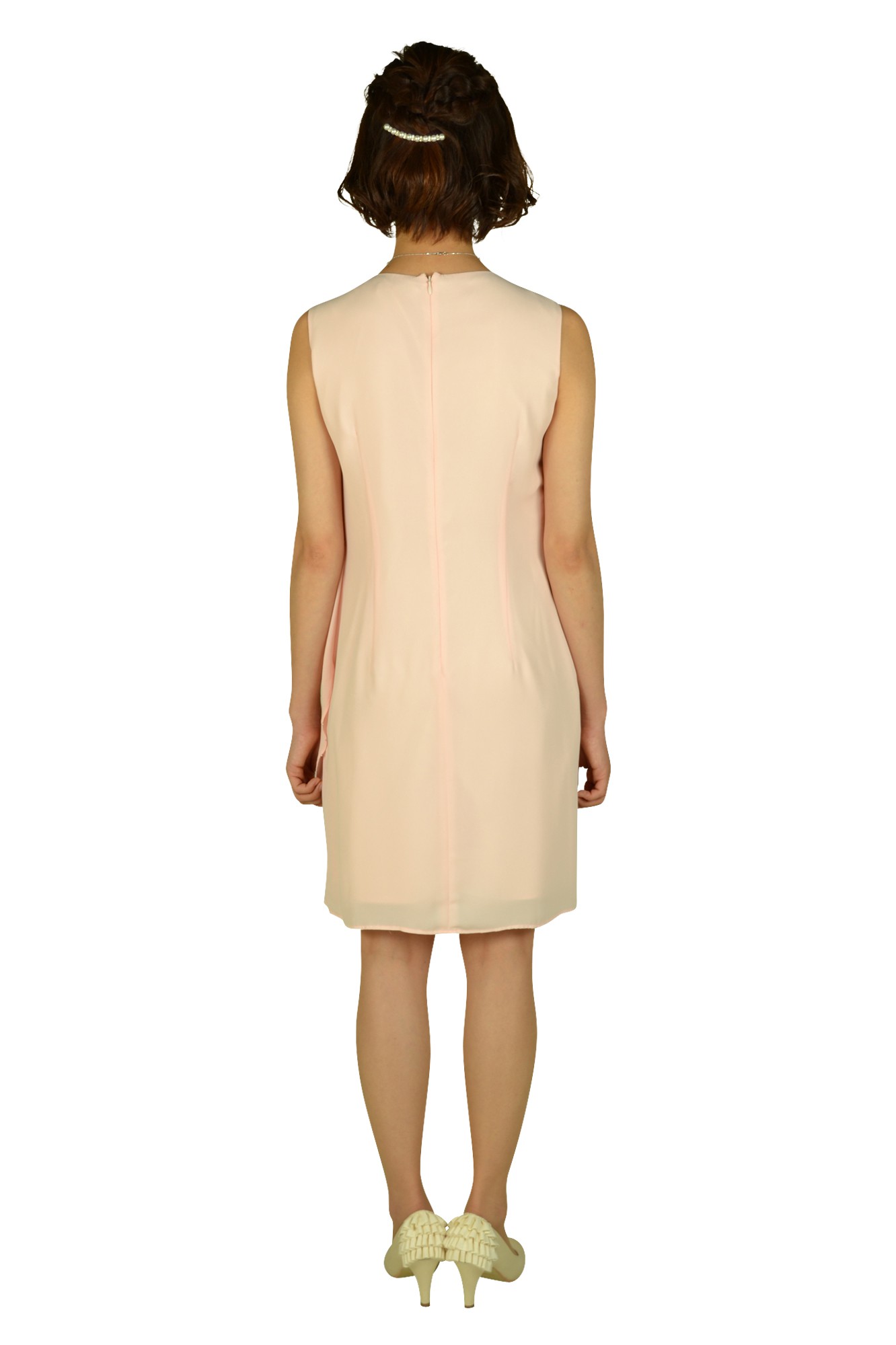 ピンクノースリーブドレス