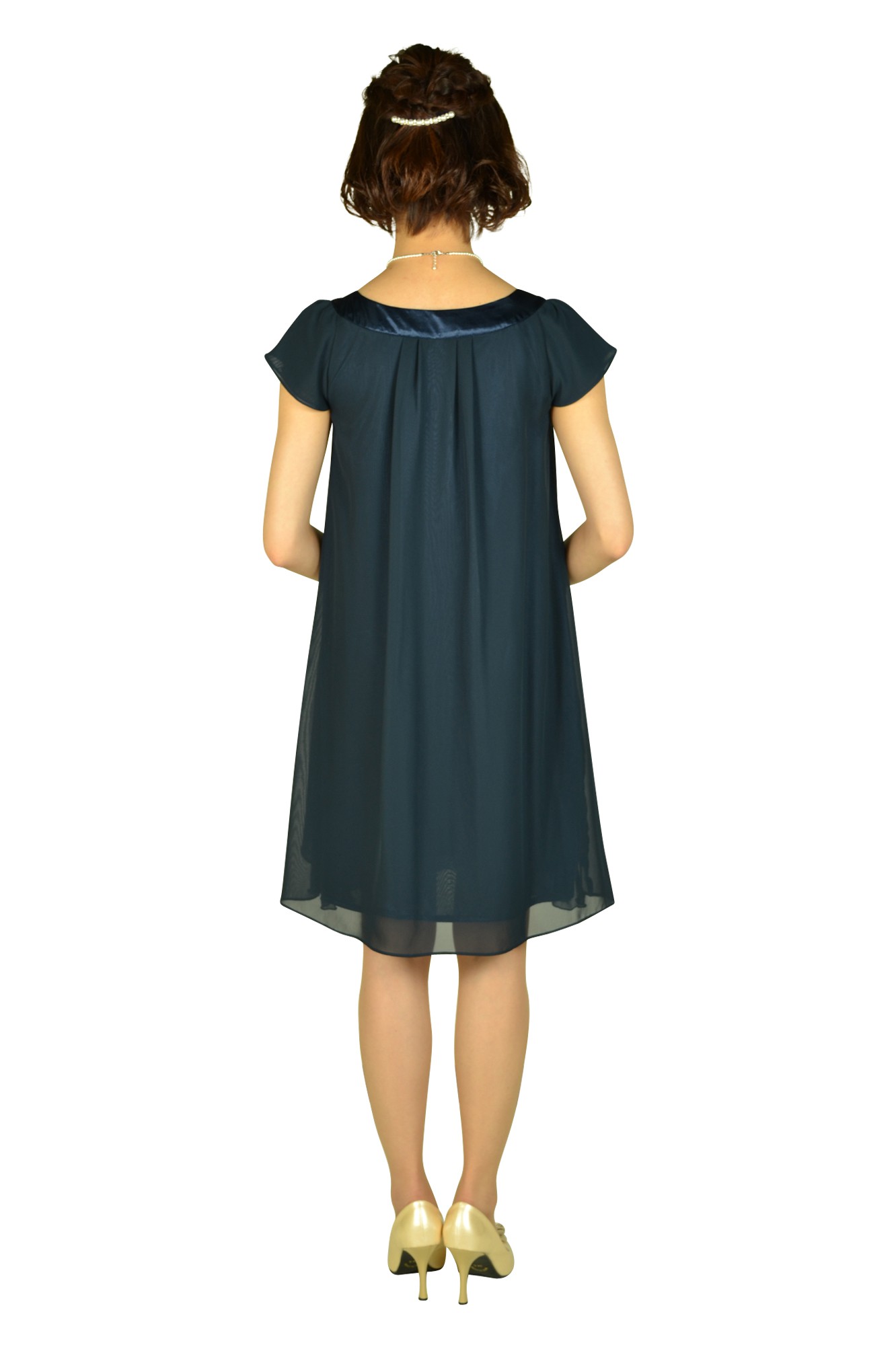 ネイビーシフォンドレス