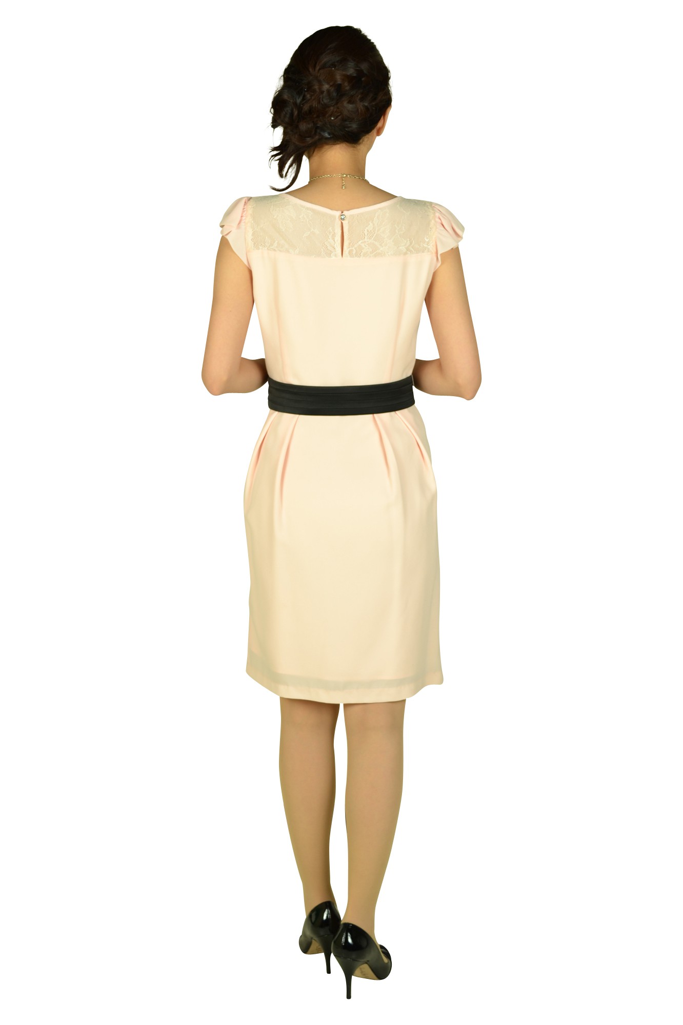 ヨークレースセミタイトドレス