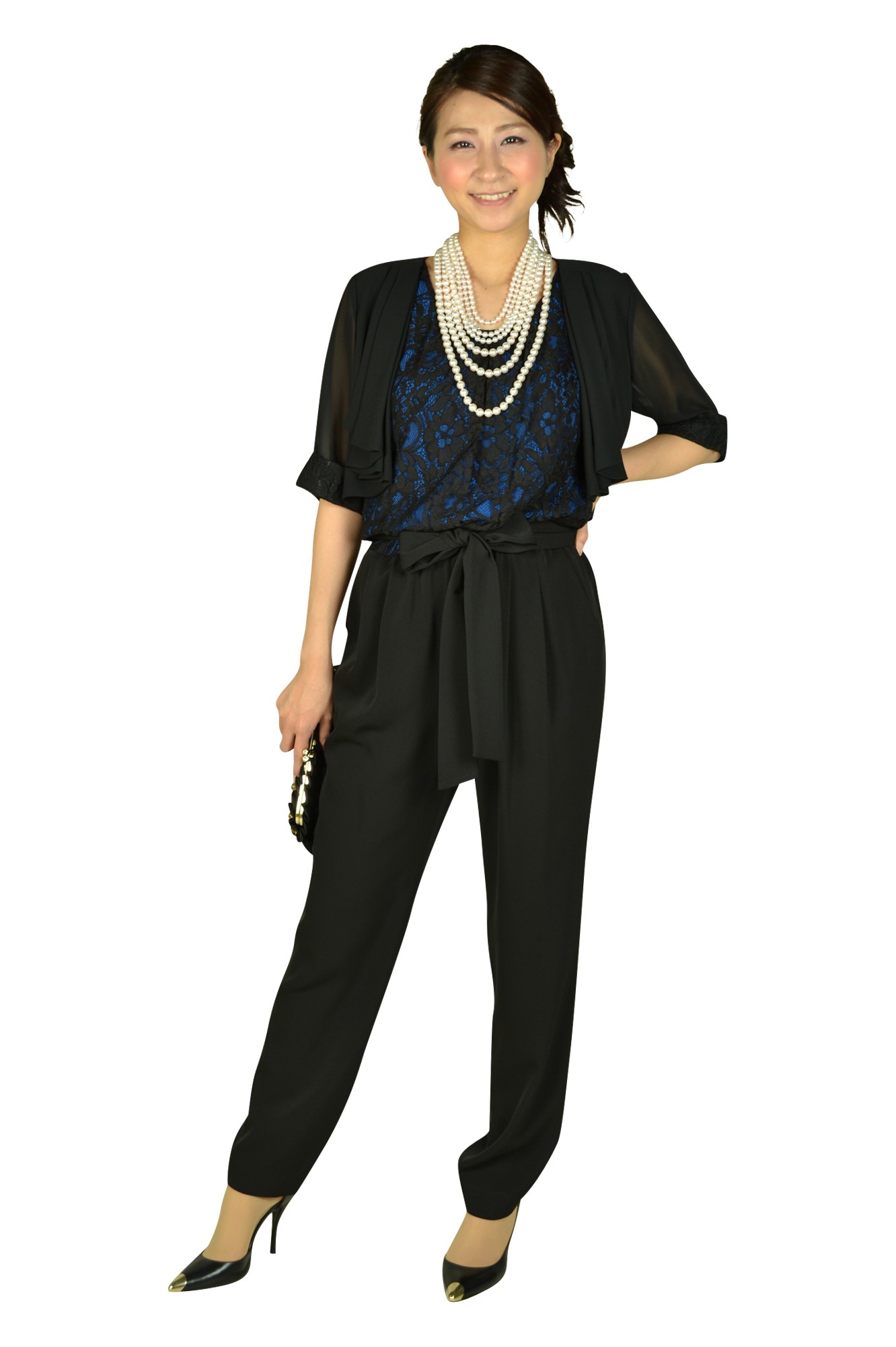 ブラックがま口シンプルバッグ