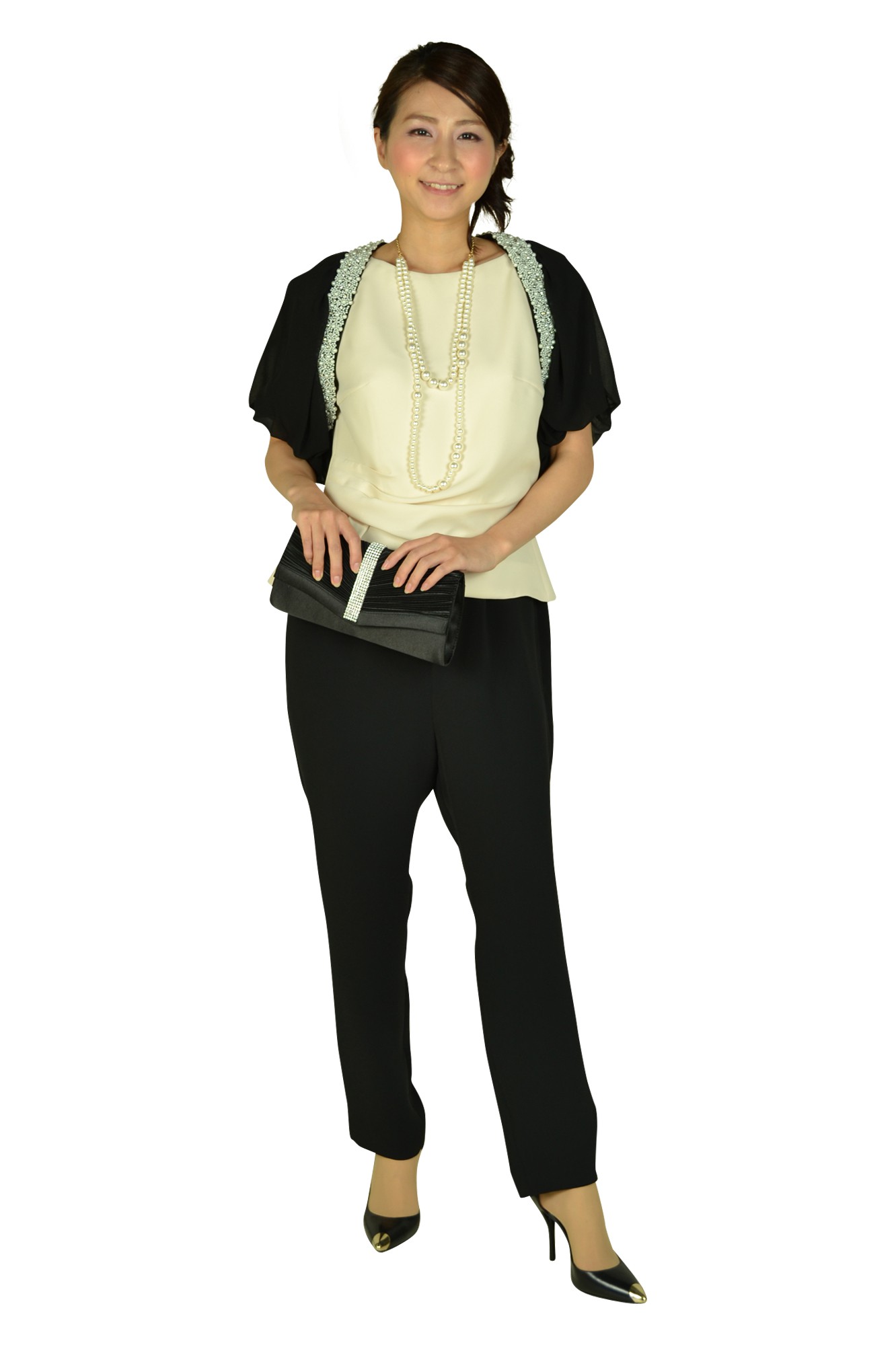 センタークリスタルブラックバッグ