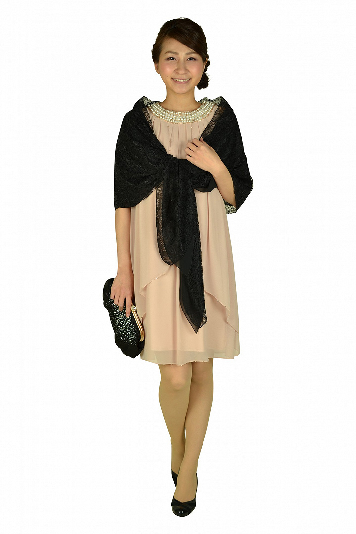 首元ビジュアメスリ風ピンクドレス