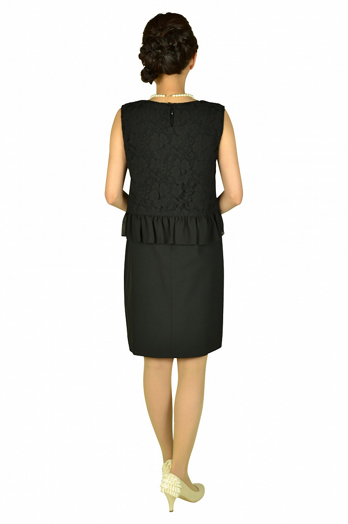 ブラックレーストップスドレス