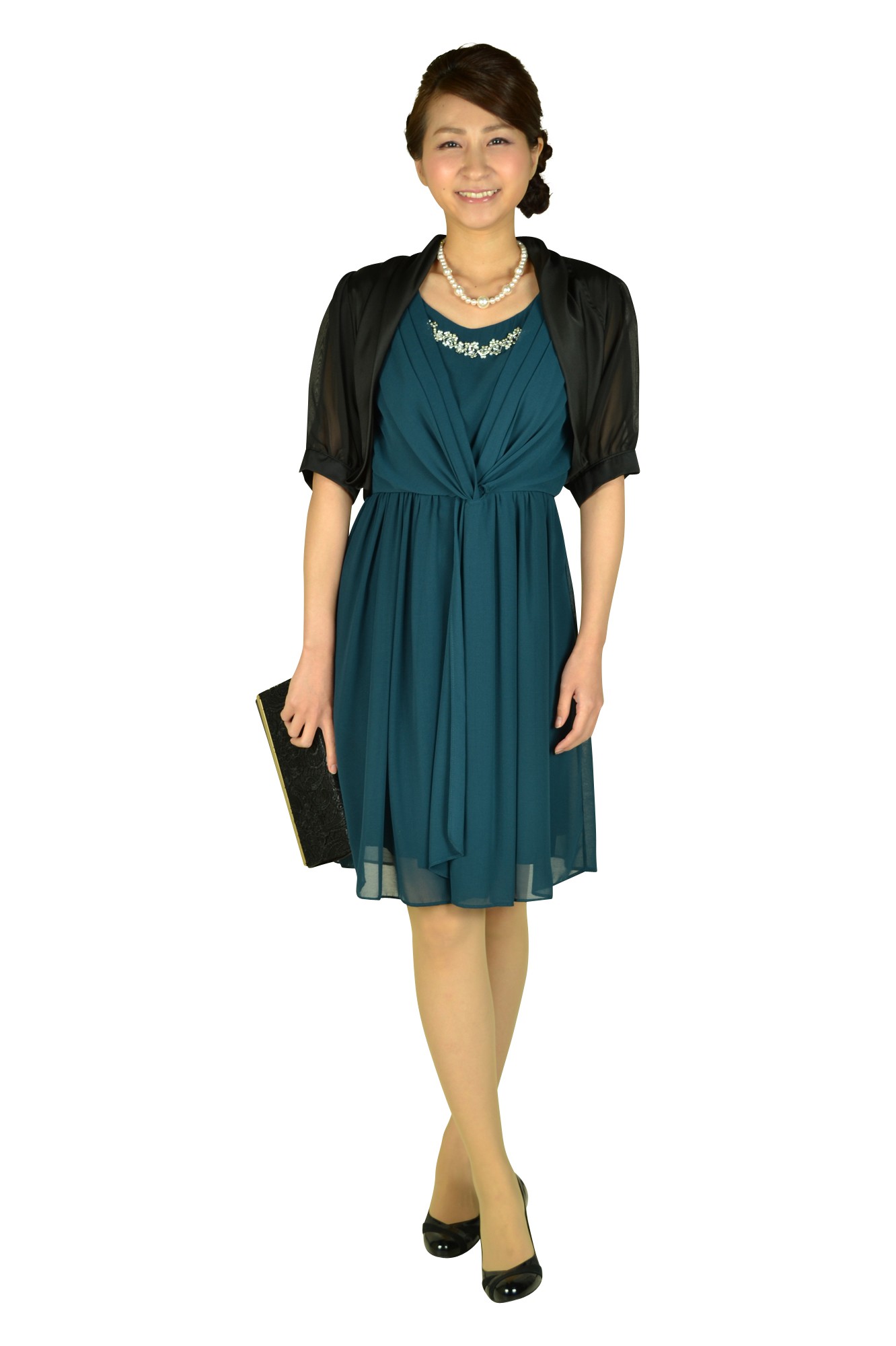 ショールカラー風ブラックボレロ