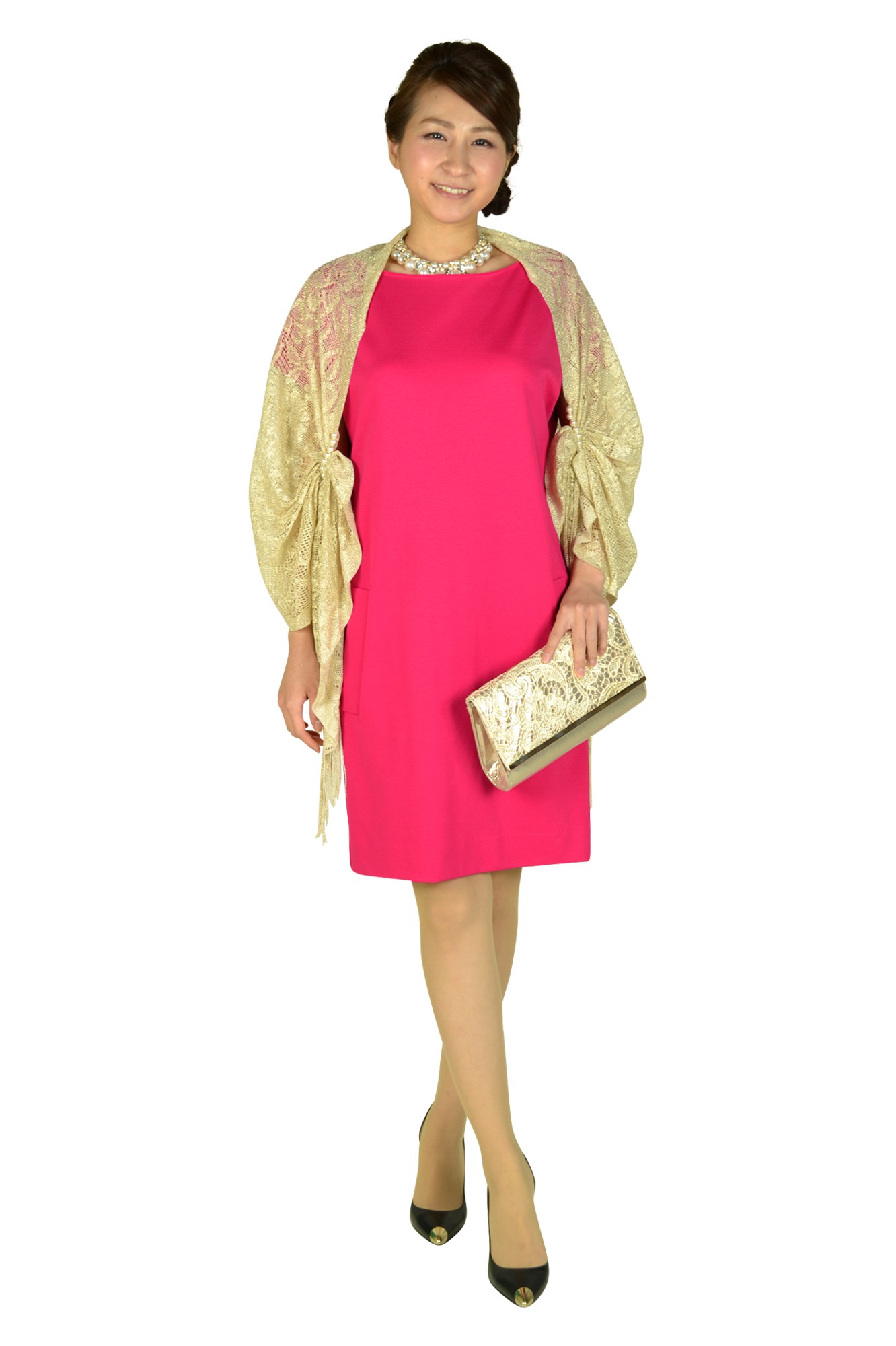 ボリュームパール×クリスタルネックレス