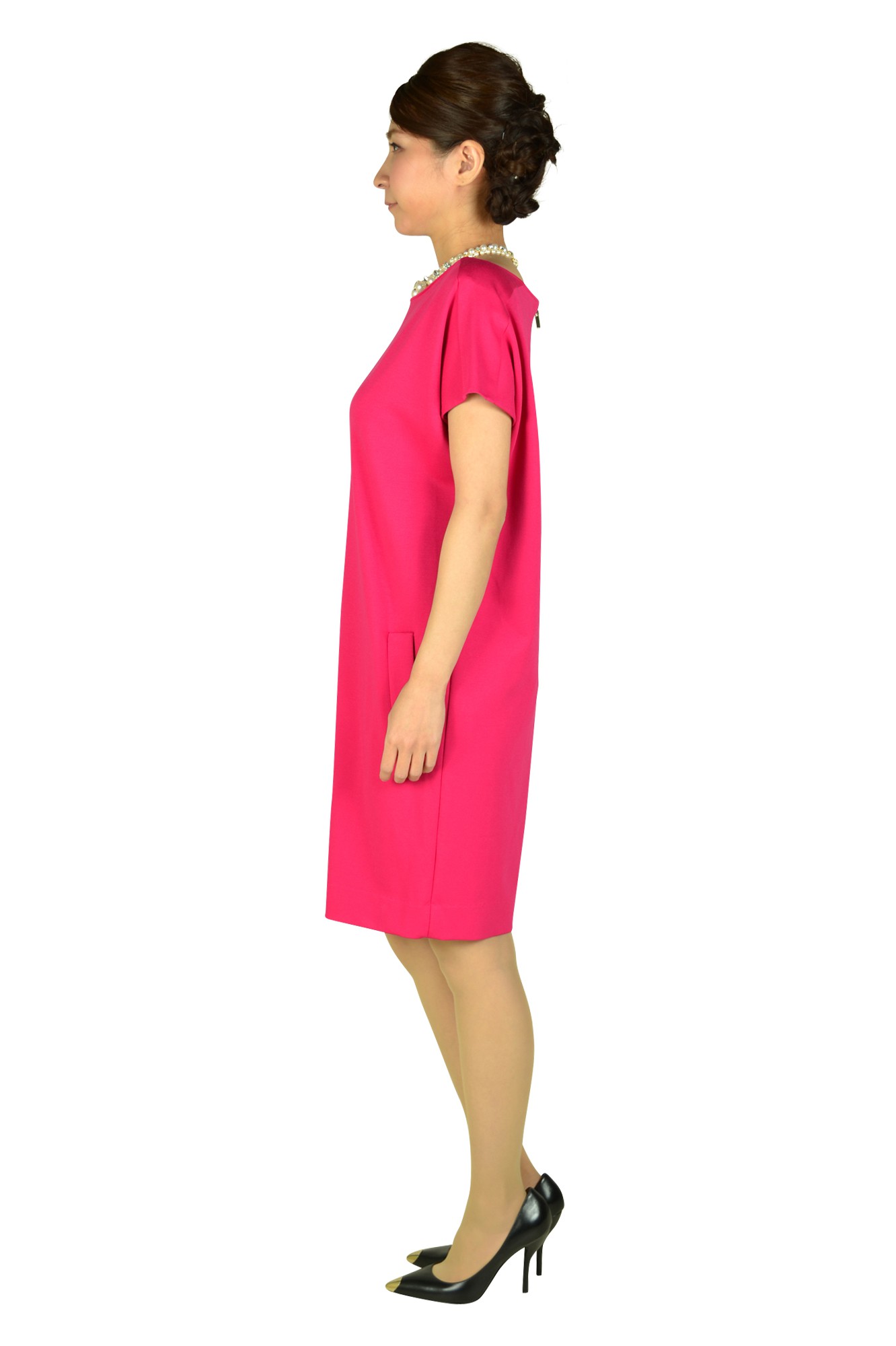 フューシャピンクシンプルドレス