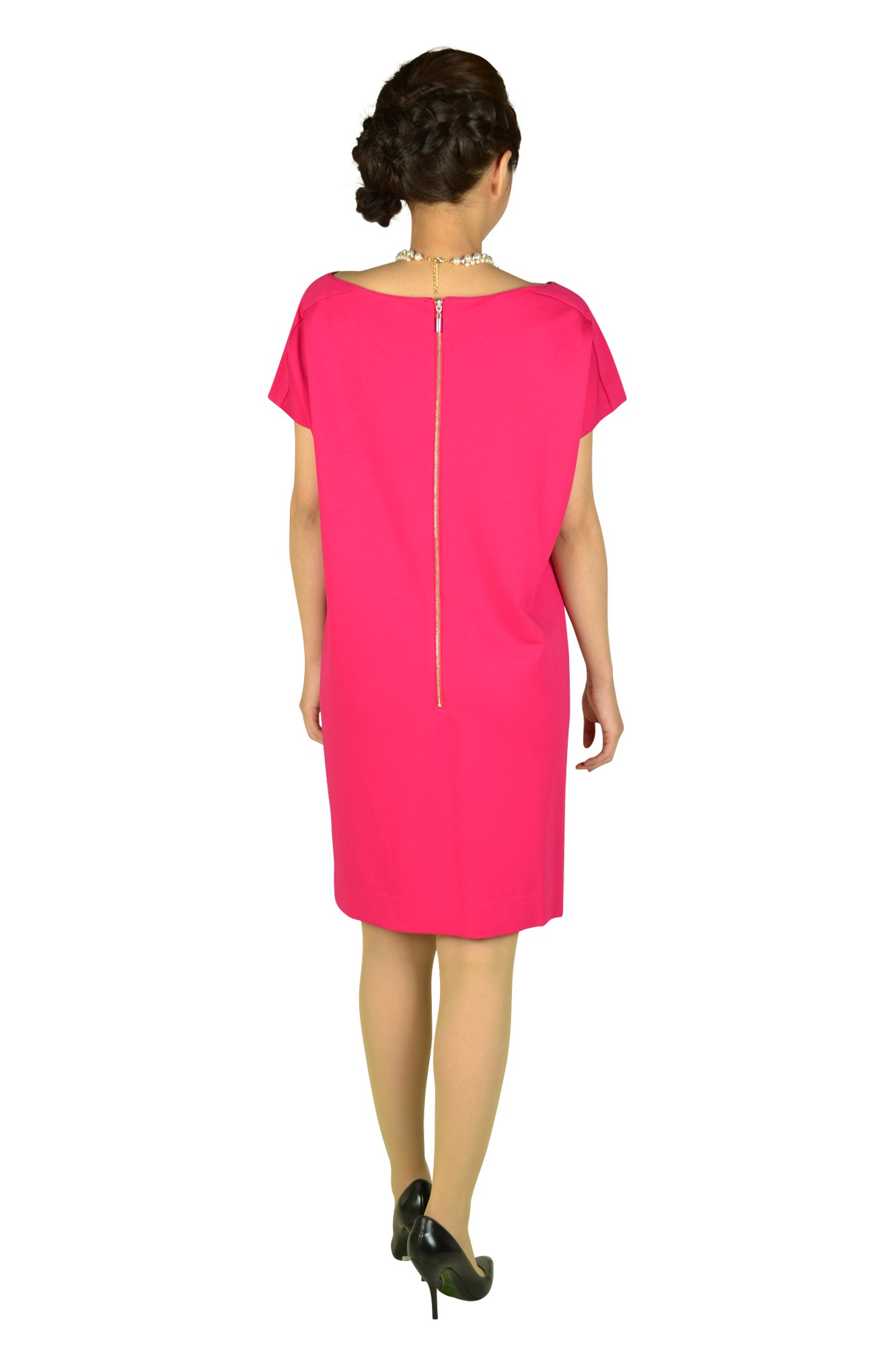 フューシャピンクシンプルドレス