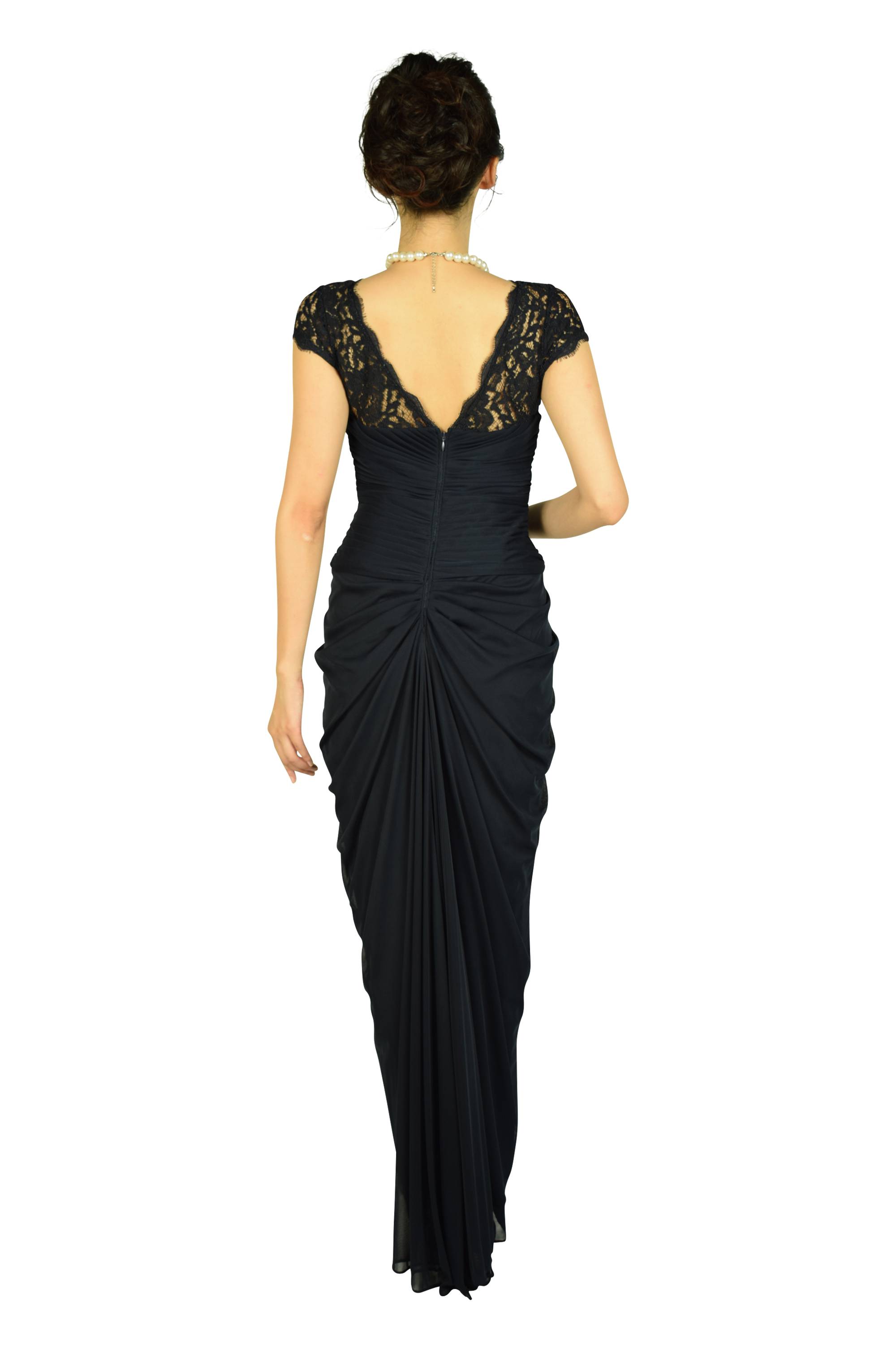 ネイビーエレガントロングドレス