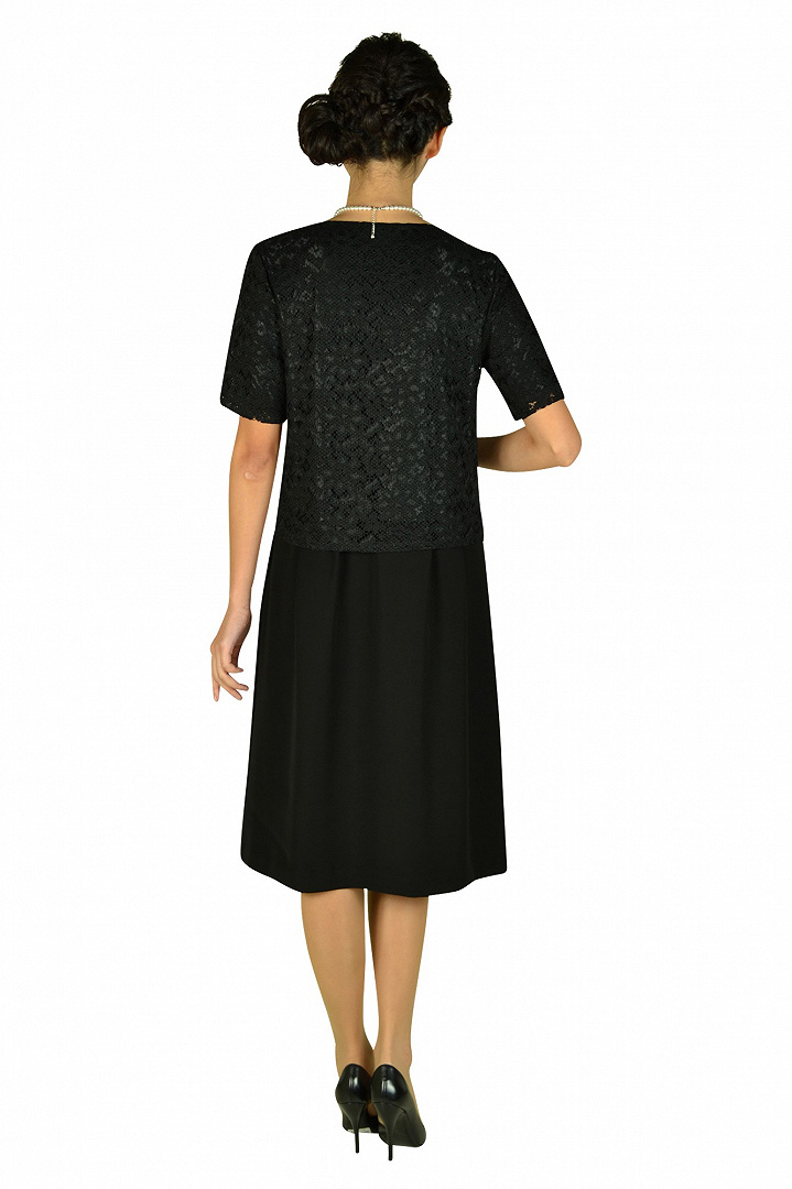 レーストップス上品ブラックドレス