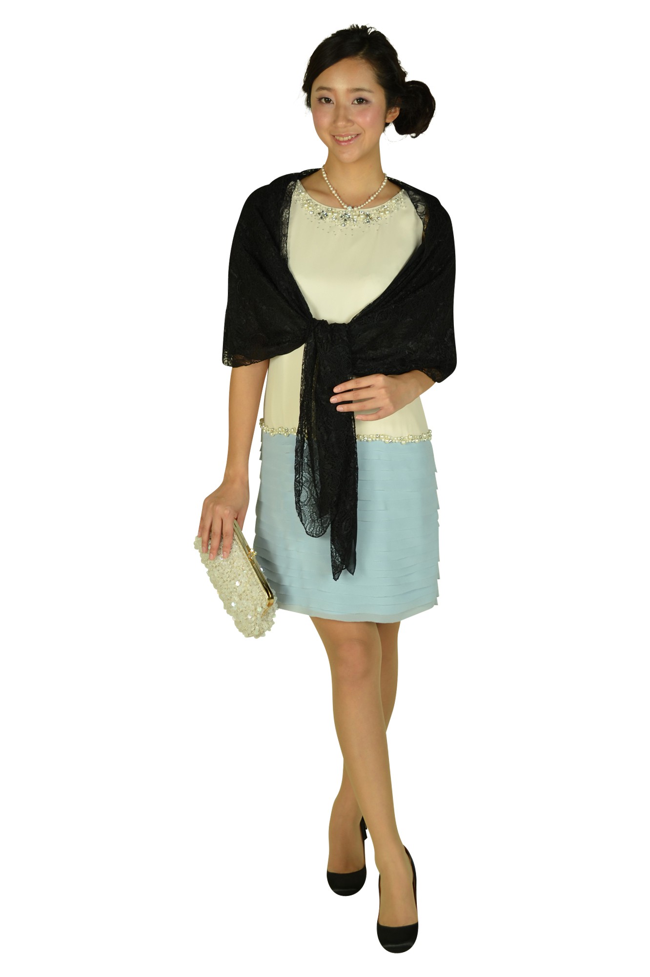 クリアスパンコールホワイトバッグ