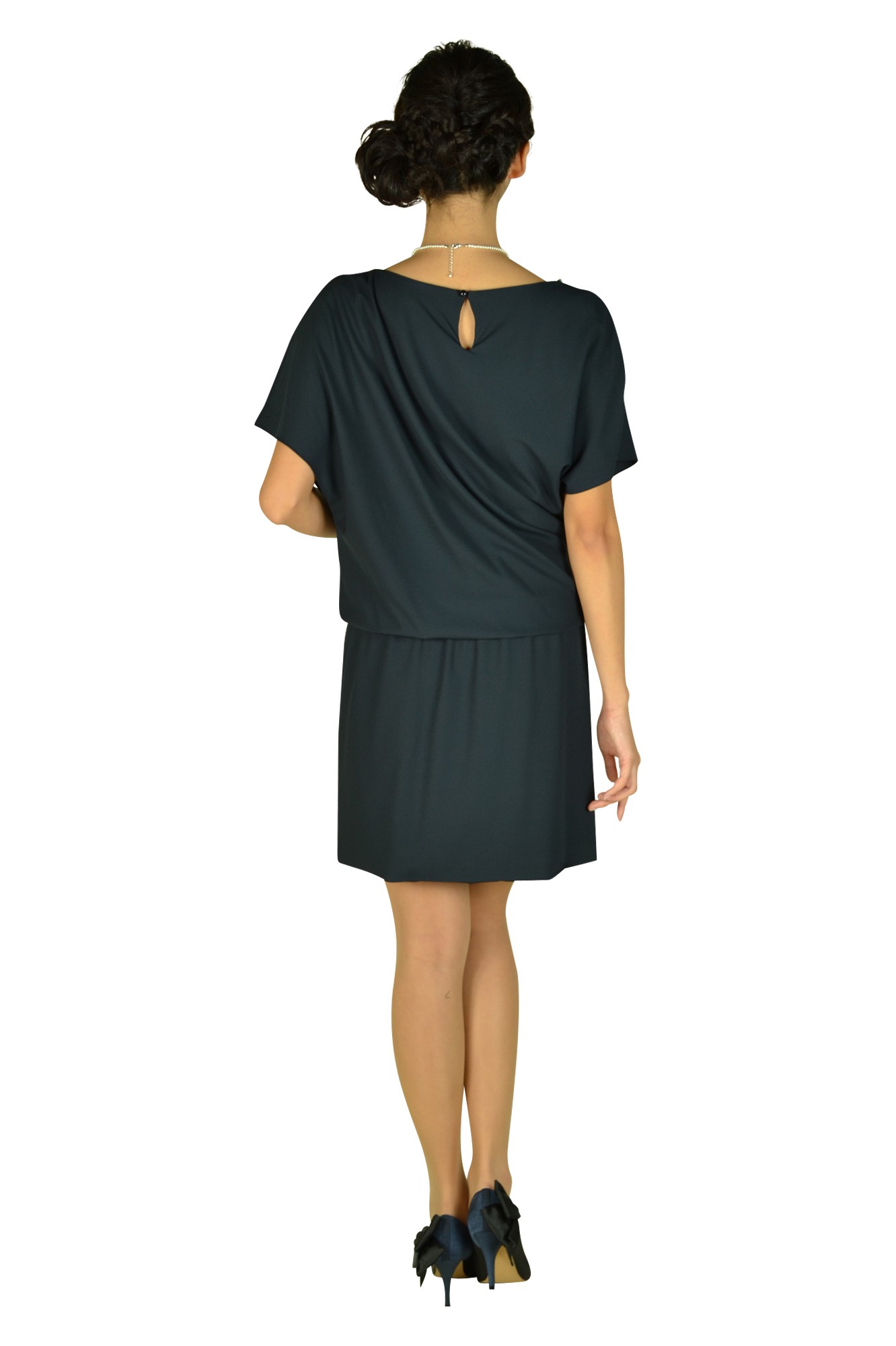 ネイビーブラウジングドレス