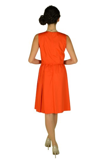Vネックブライトオレンジドレス